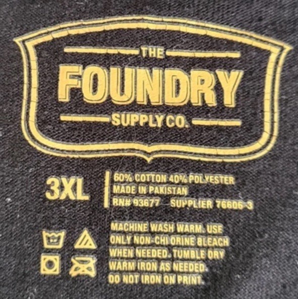FOUNDRY SUPPLY CO BLACK POCKET T SHIRT CASUAL COMFORT WORKWEAR OUTDOOR SZ 3XL