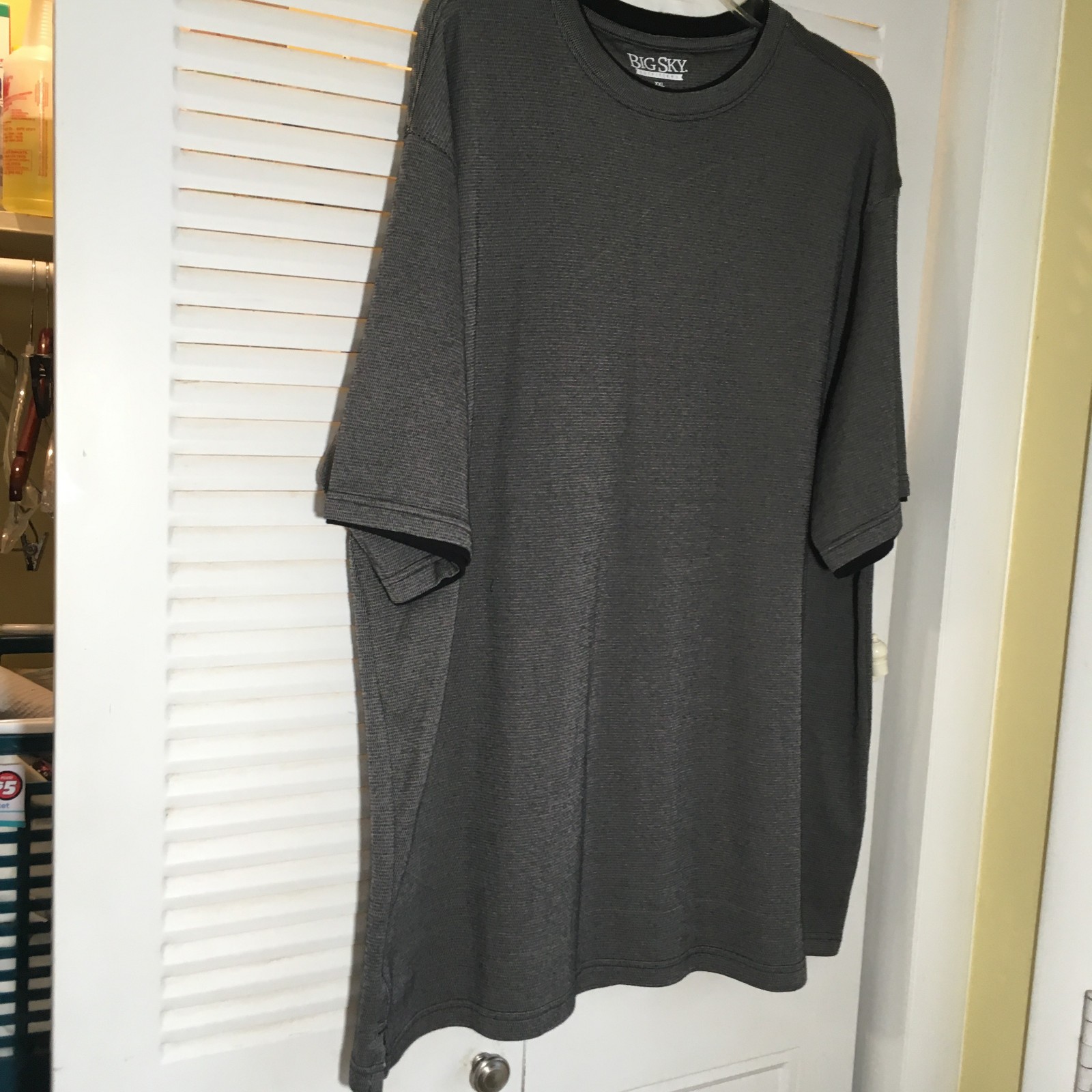 Sz 2xl Big Sky Outfitters shirt pull over gray tweed look poly cotton blend