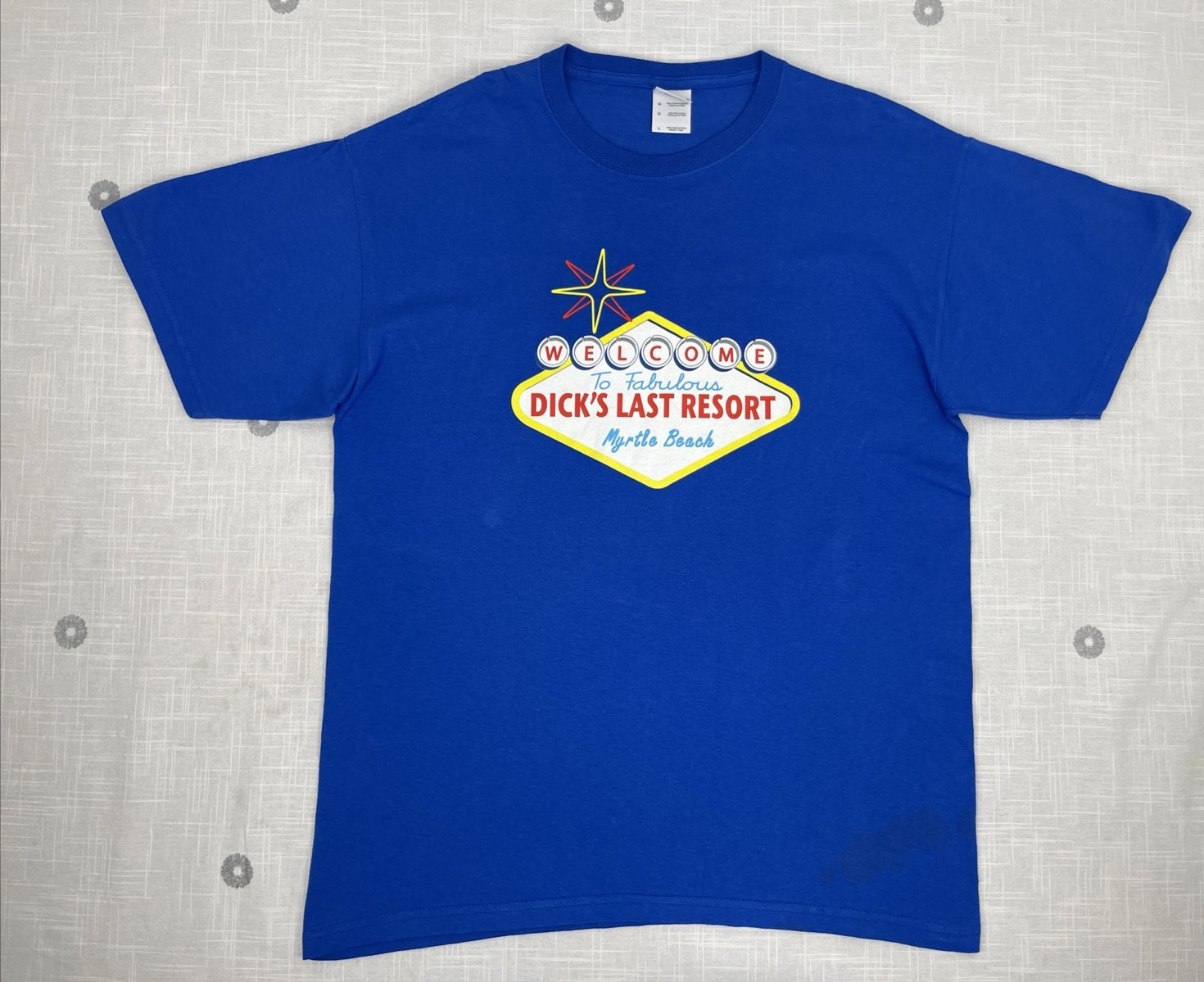 Dick&rsquo;s Last Resort Myrtle Beach Blue 100% Cotton Souvenir T-Shirt Mens Sz L