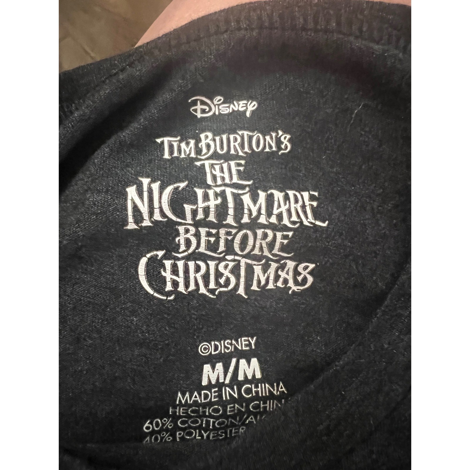 Disney Nightmare Before Christmas Jack Skellington Graphic Tee Charcoal Mens M
