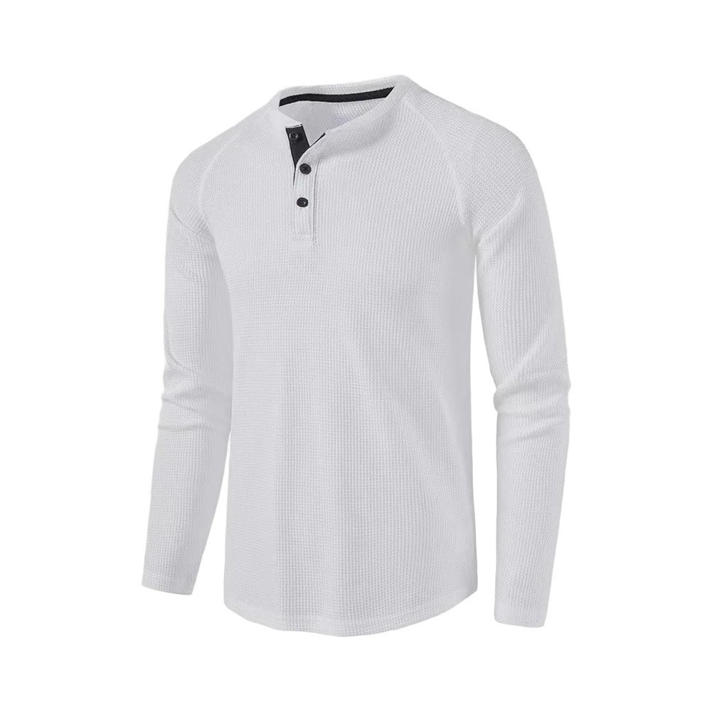 Men&rsquo;s Long Sleeve Undershirt T Shirt for Henry Collar Casual Wear Spring Summer