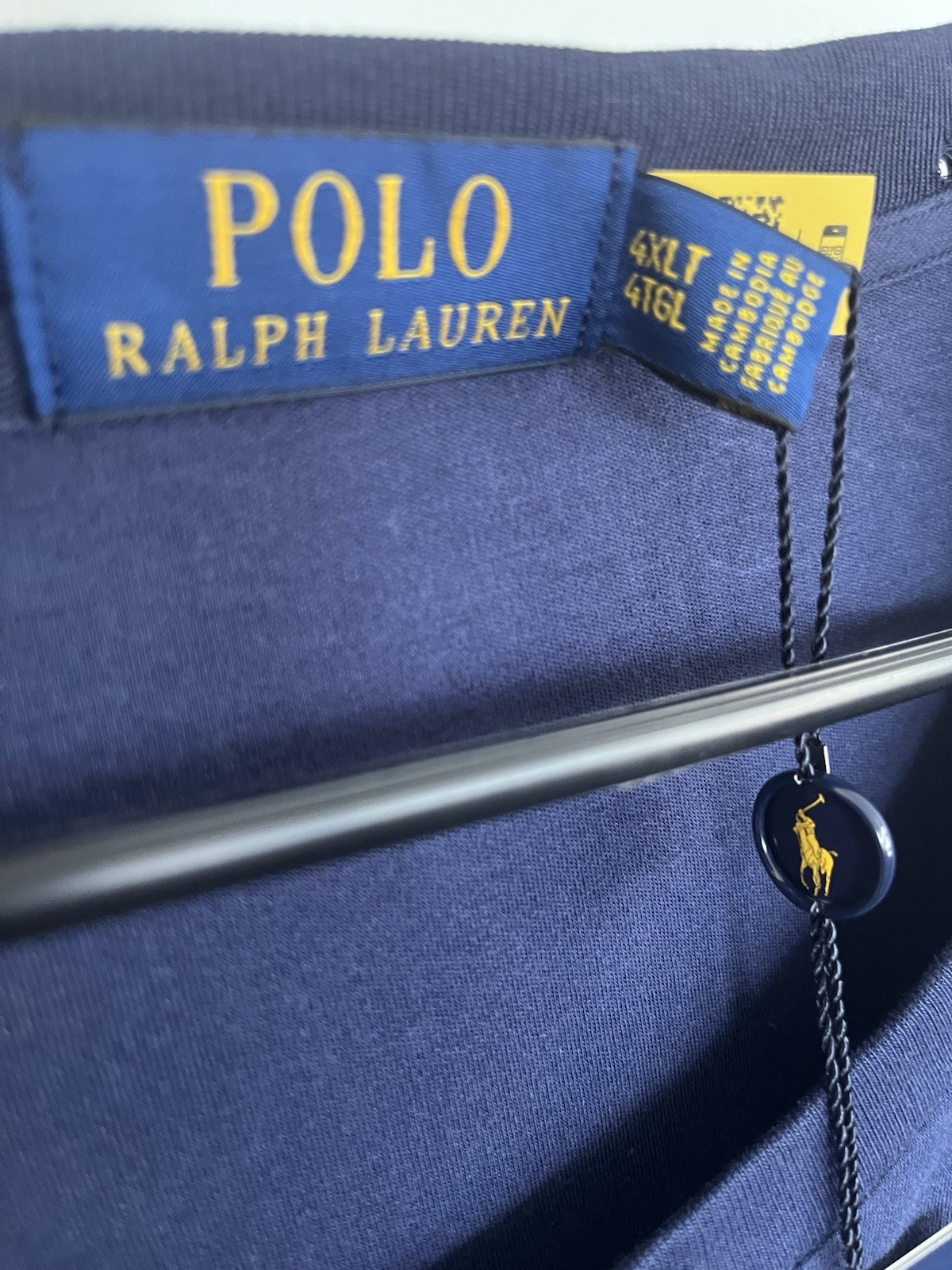 Polo Ralph Lauren Blue Soft Touch Cotton T-shirt 4XLT Mlt Color Pony Lounge Prep