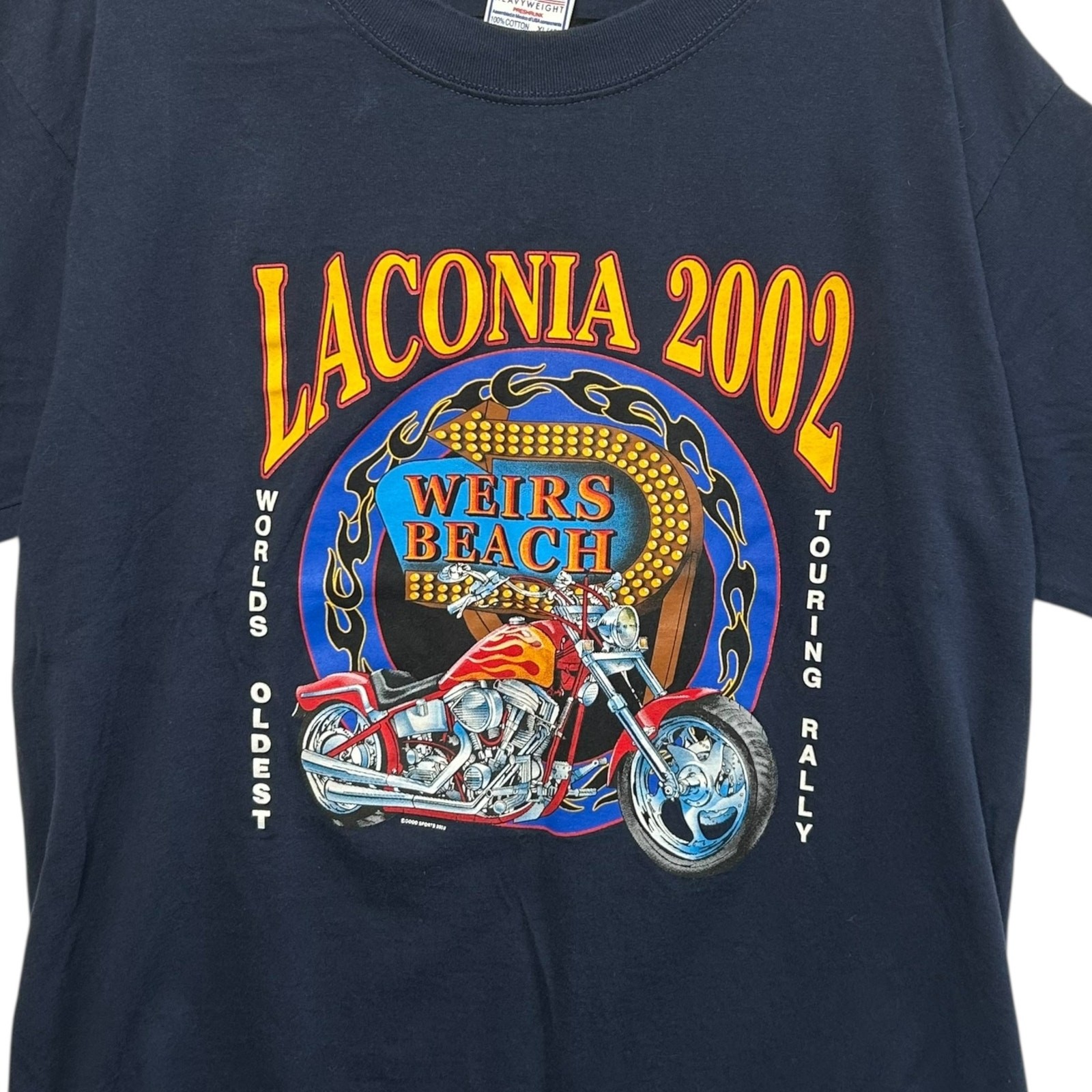 All Sport Laconia 2002 Weirs Beach T-Shirt Vintage Mens Sz XL Navy Y2K Americana