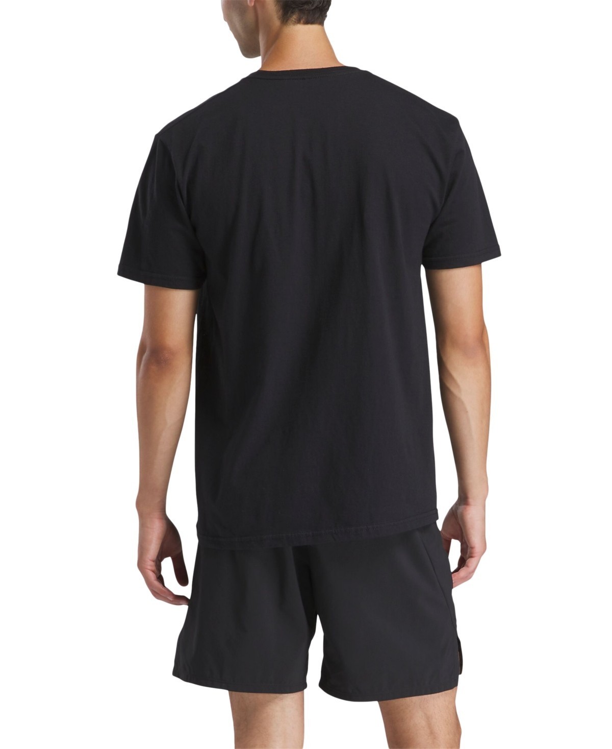 Reebok T-Shirt Men&rsquo;s Black Graphic Print Short Sleeve Crew Neck Pullover FTS806