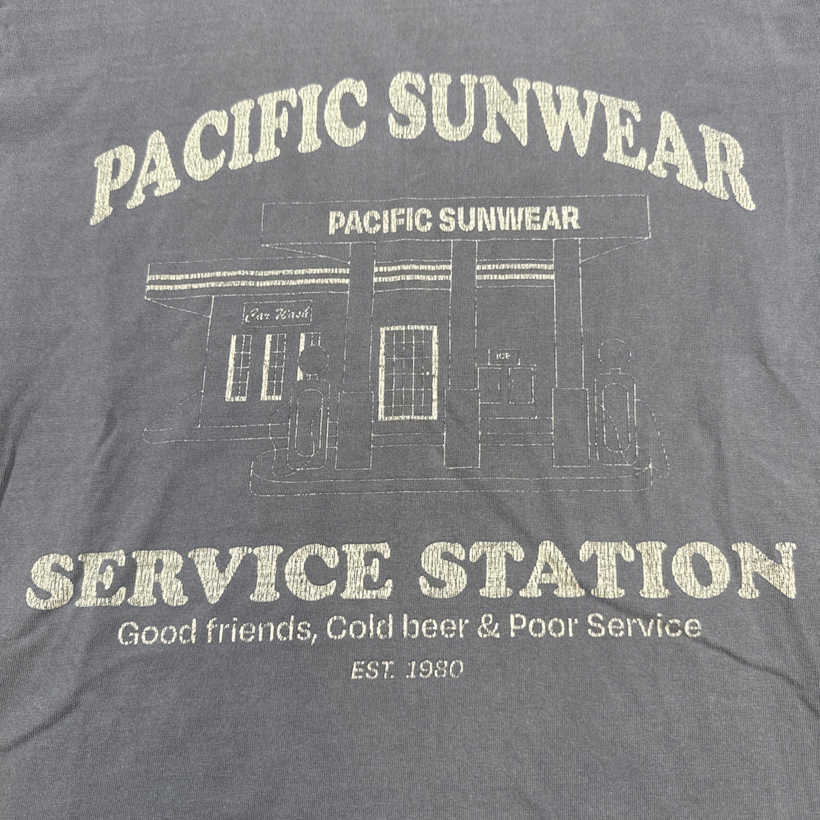 Pacific Sunwear Service Station PacSun heavyweight t-shirt mens M Blue