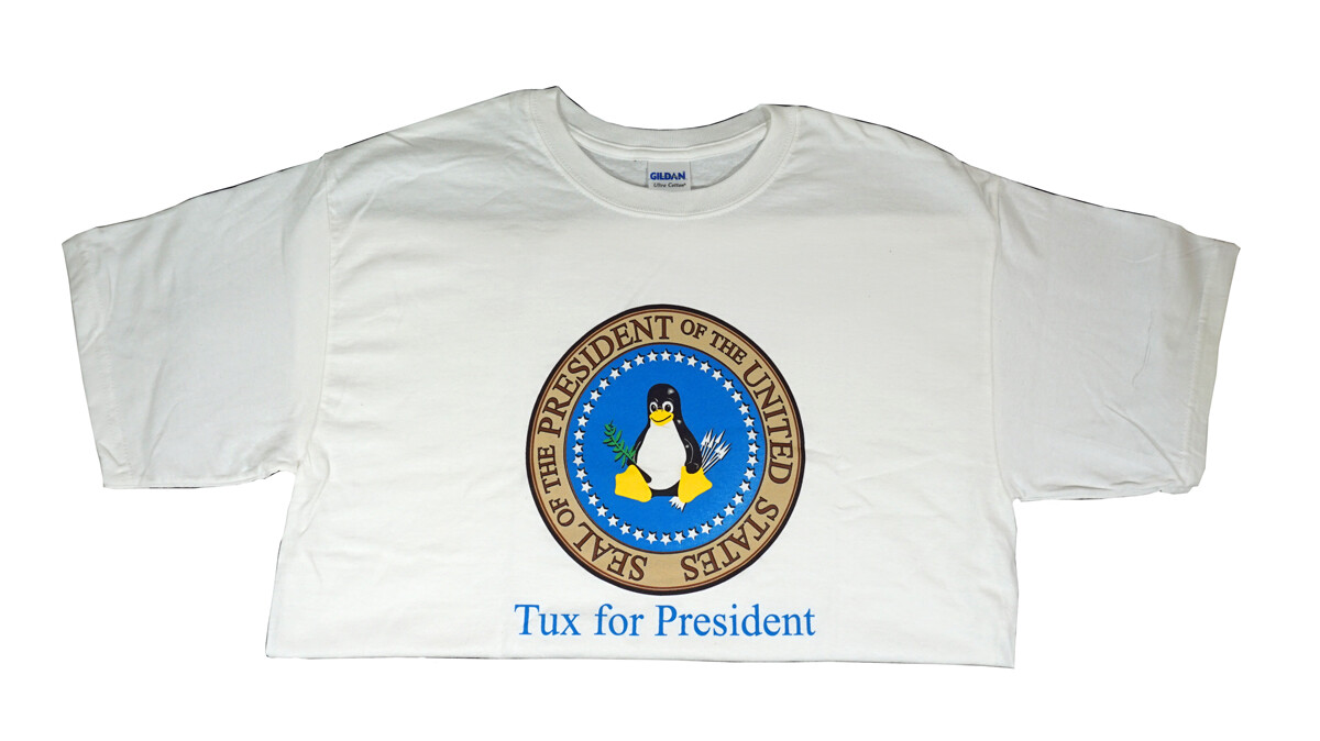 Tux for President Linux Penguin T-Shirt Large ( who says Geeks can&rsquo;t look good )