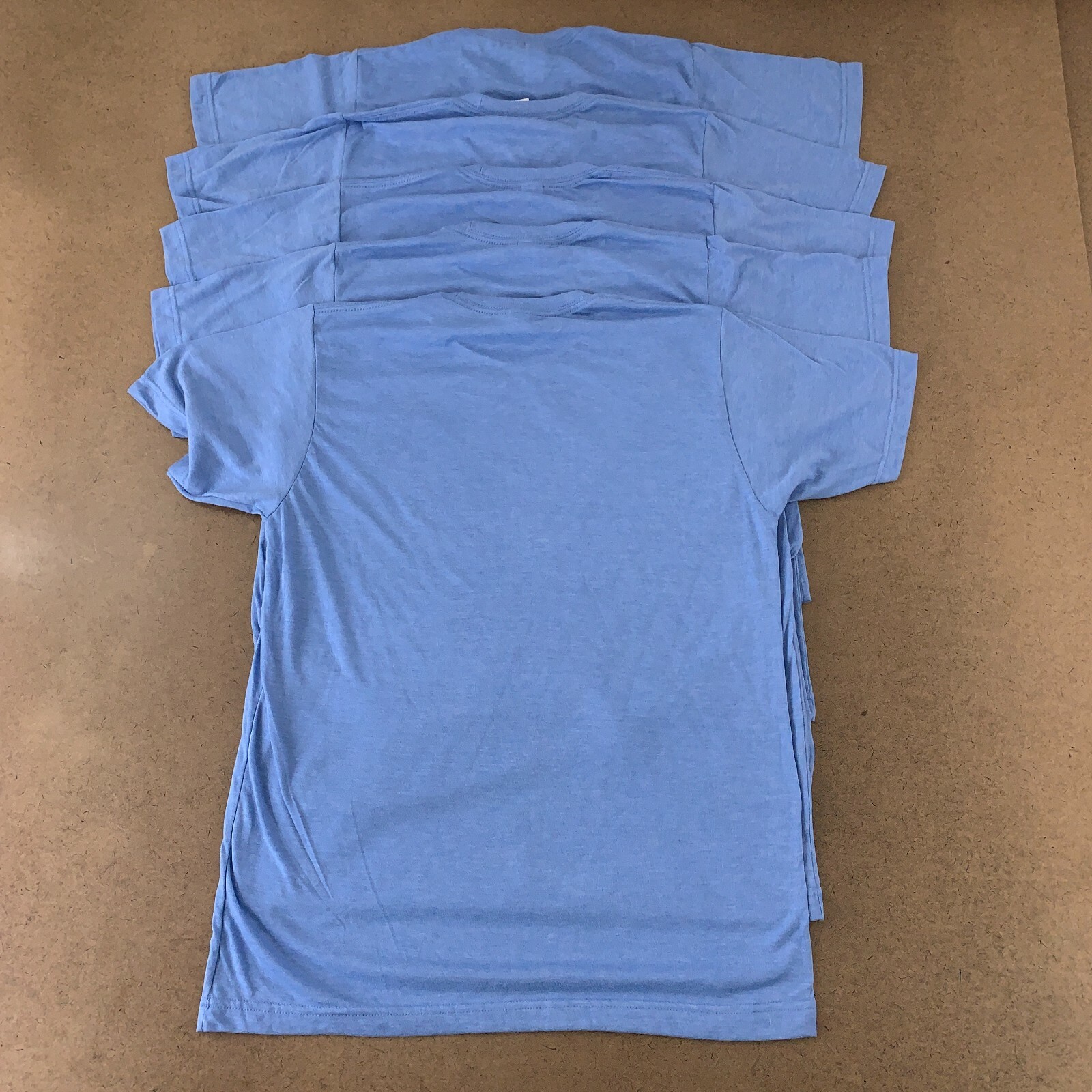 Lot of 5 Tultex 241 Unisex Size Medium Blue Short Sleeve Poly-rich Blend Tees