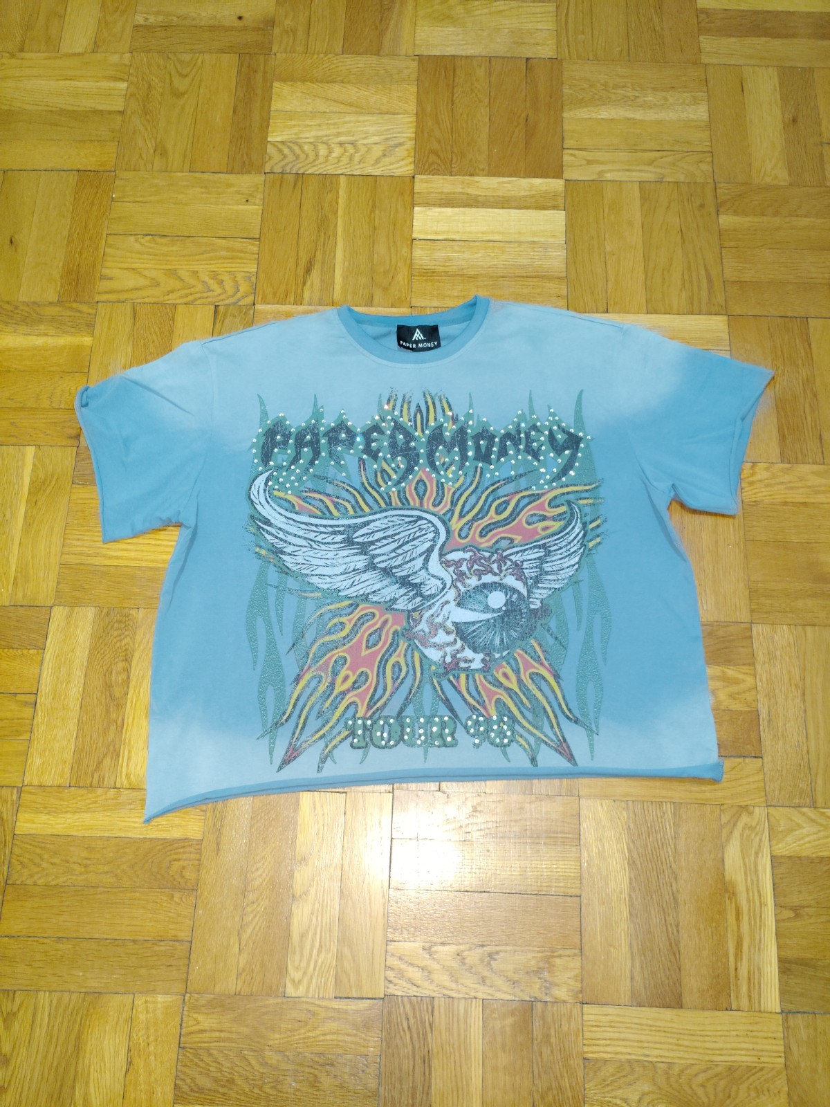 Paper Money Xl Rinestone Tee Shirt