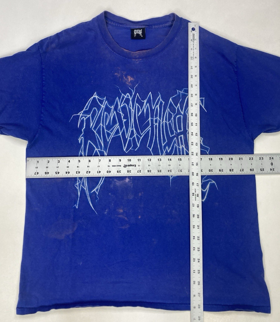 Revenge Lightning Graphic T-shirt Men XL Blue Short Sleeve