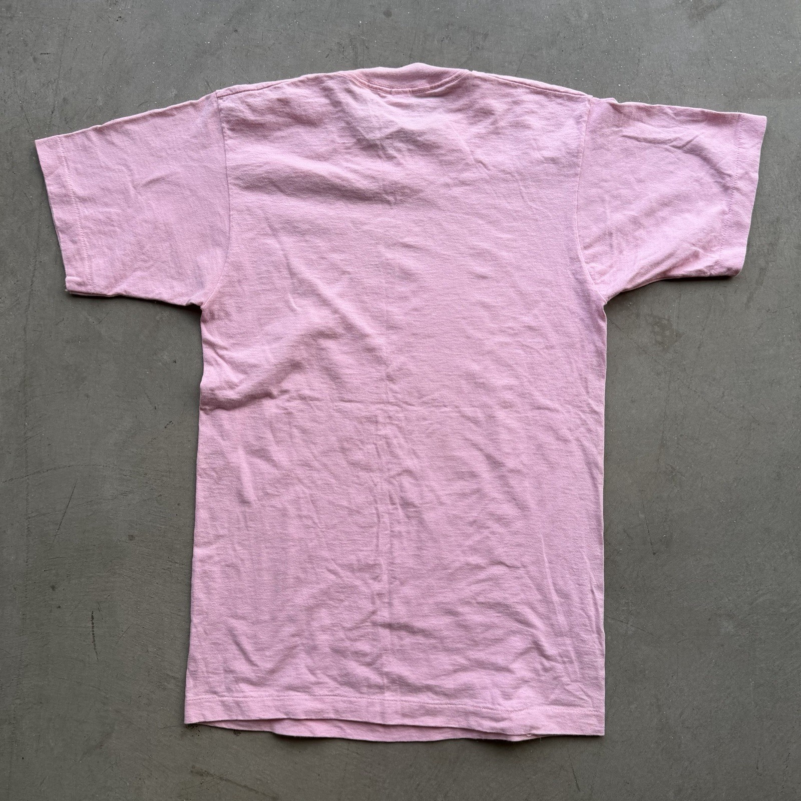 Vintage 90s Fruit Loom Second Hand Rose Mens M Shirt Pink USA Single Stitch