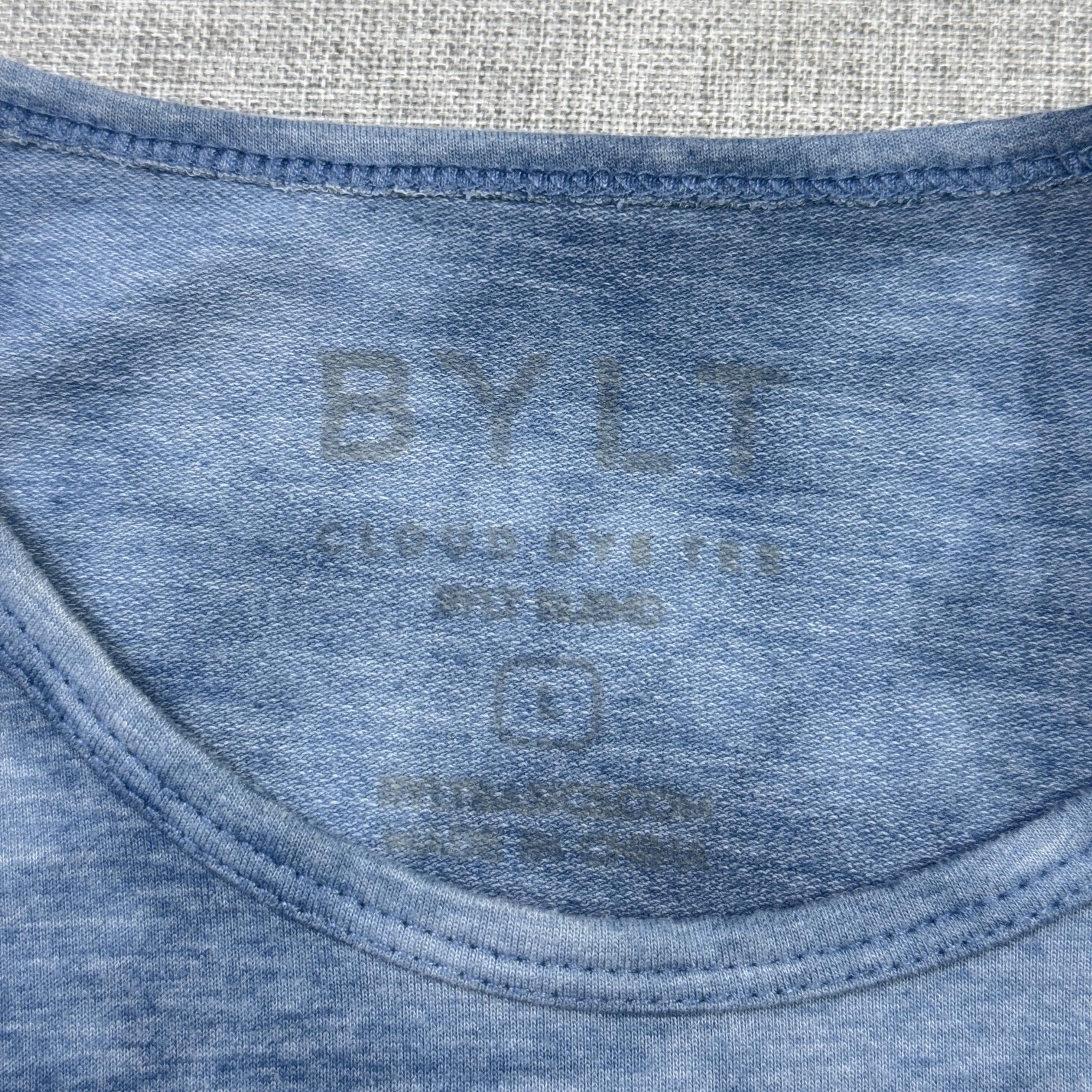 BYLT Tie-Dye Gym T-Shirt Mens Large Blue Relaxed Graphic Crew Neck Stretch