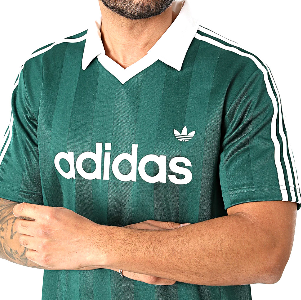 NEW MEN&rsquo;S ADIDAS ORIGINALS TREFOIL POLY COLLAR TEE SHIRT ~SIZE LARGE #KE358G