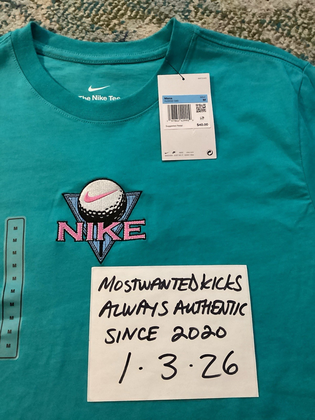NWT Nike Golf Tee Embroidered Dusty Cactus T-Shirt Men’s Sz M FREE SHIPPING!!
