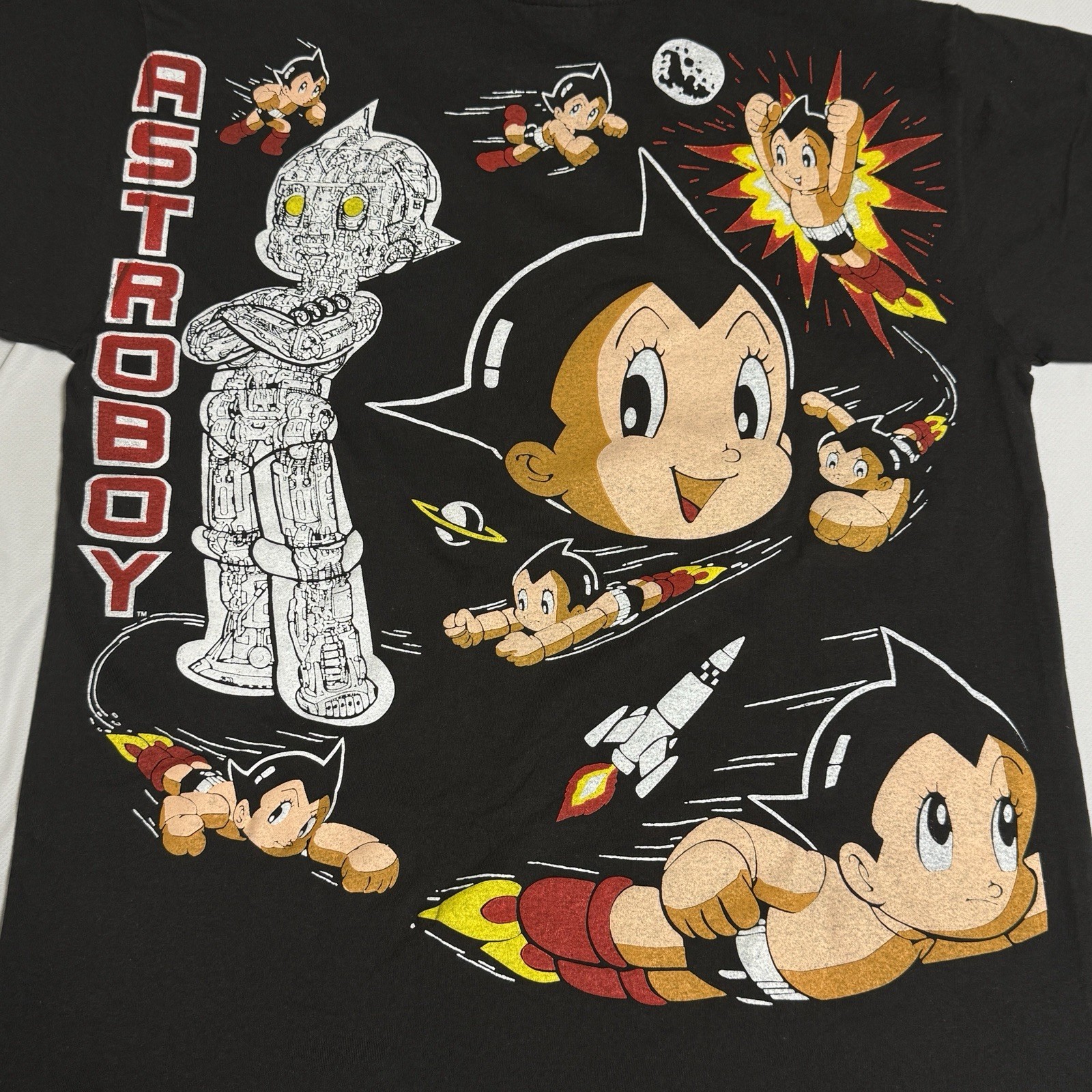 90s vintage Astro boy Tee T-shirt Black Tezuka Osamu Japan Anime Tultex