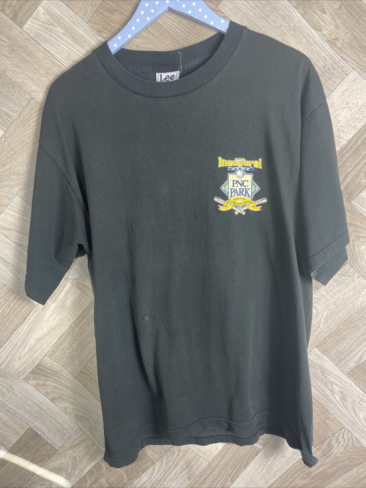 Vintage Pittsburgh Pirates Shirt Mens L Black 2001 MLB PNC Park First Game Y2K