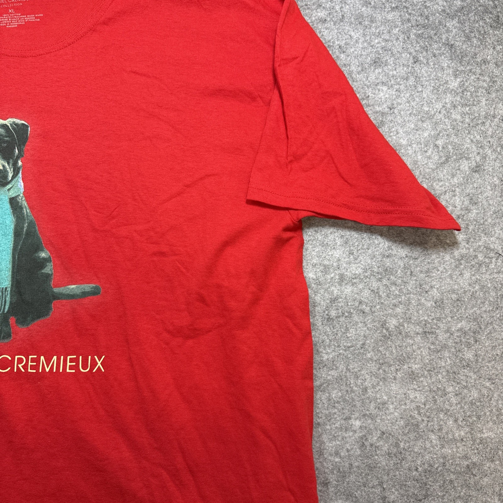 Dog Wearing Scarf Daniel Cremieux T-Shirt Red Men&rsquo;s XL Fashion Artist