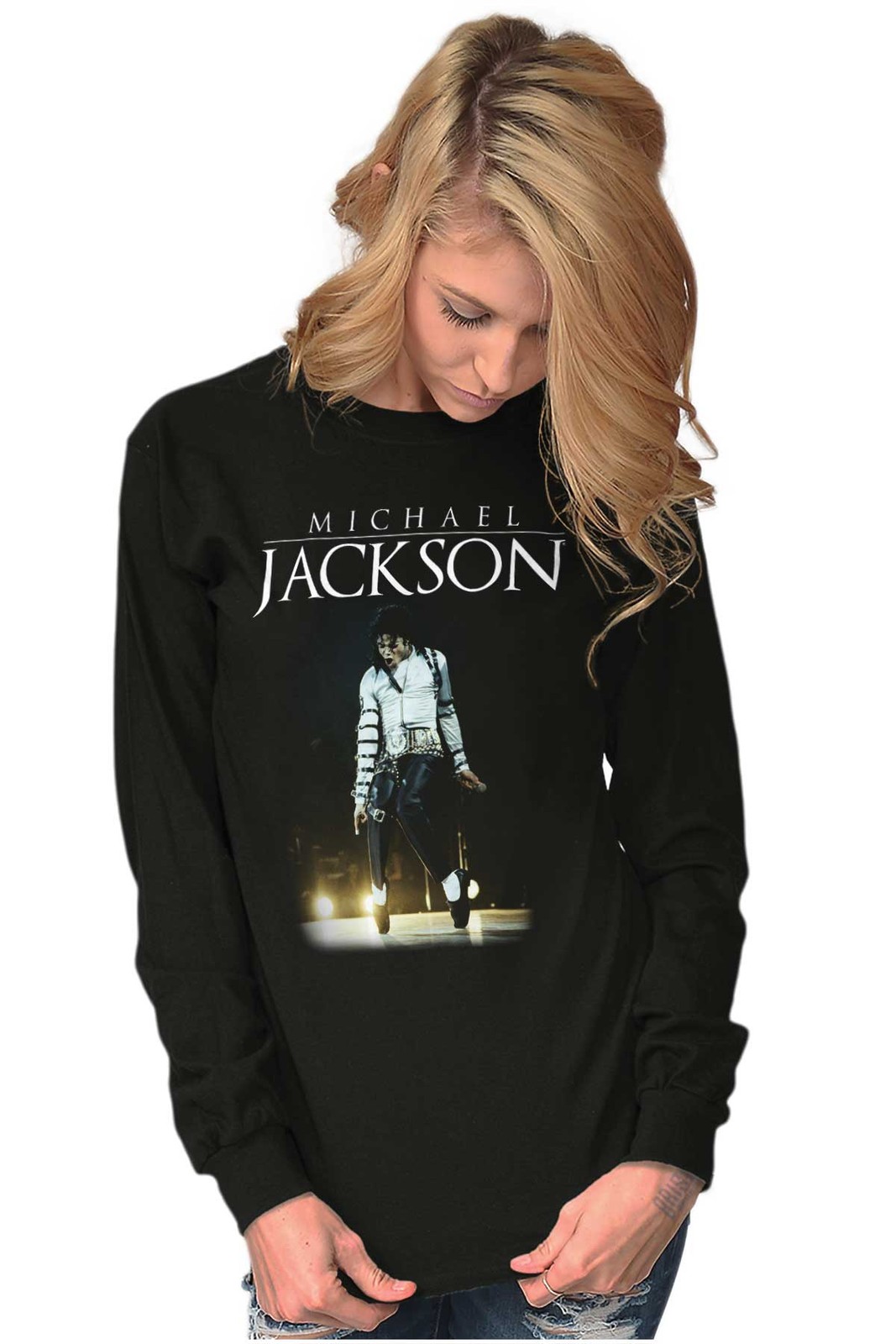 Michael Jackson Bad Tour Toe Stand Dance Long Sleeve Tshirt for Men or Women