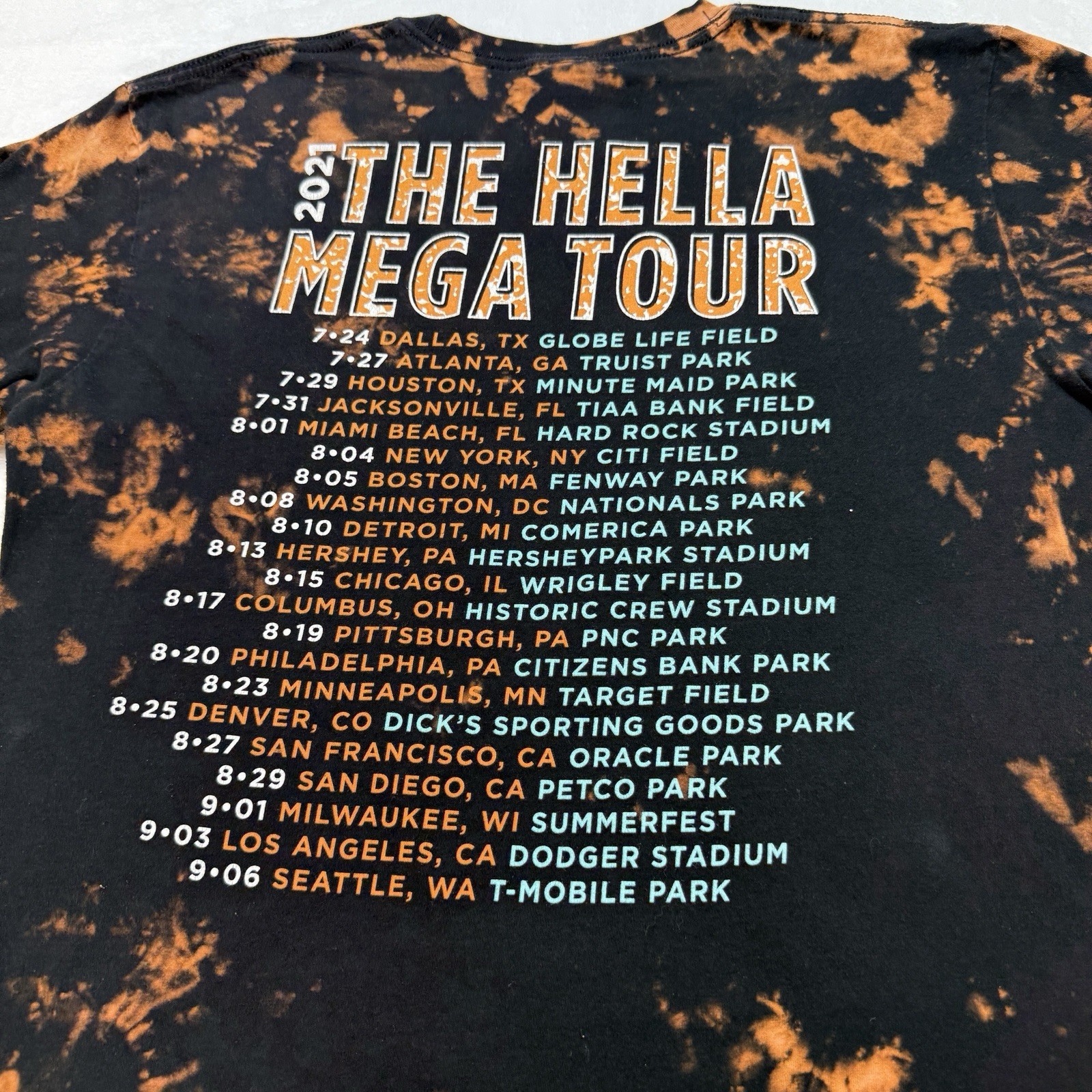 Green Day Hella Mega Tour Shirt L Bleach Tie Dye Fall Out Boy Weezer
