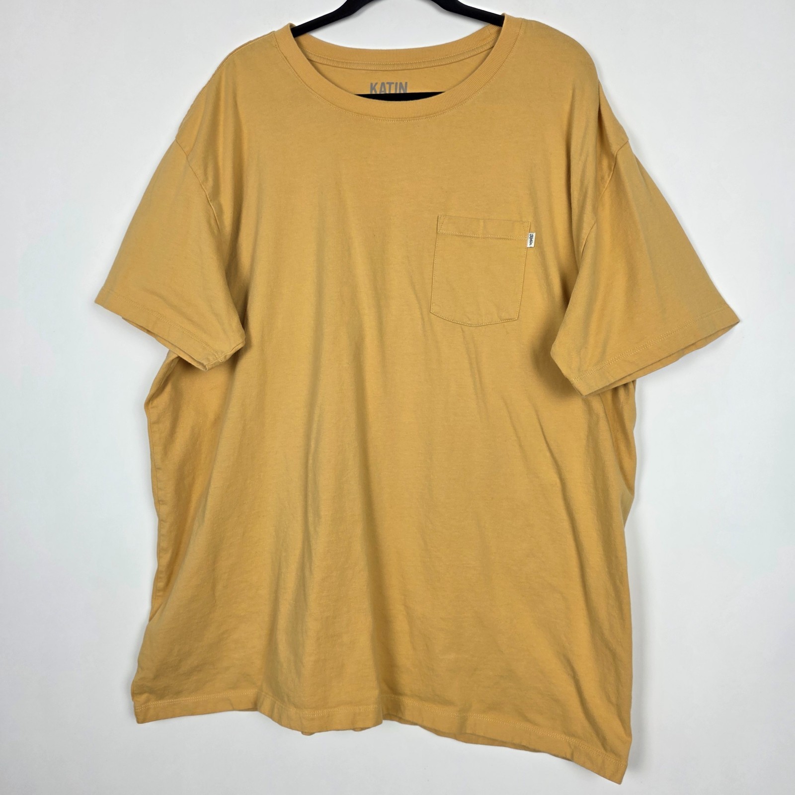 Katin 100% Organic Cotton Mustard Yellow Mens 2XL Short Sleeve T Shirt