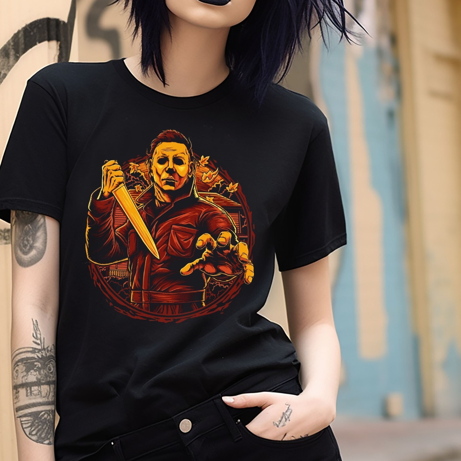 Michael Myers Horror Movie T-Shirt Black S-3XL Halloween