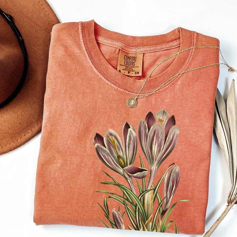 Irises Floral Comfort Tee Shirt Iris Flower Nature Gift Soft