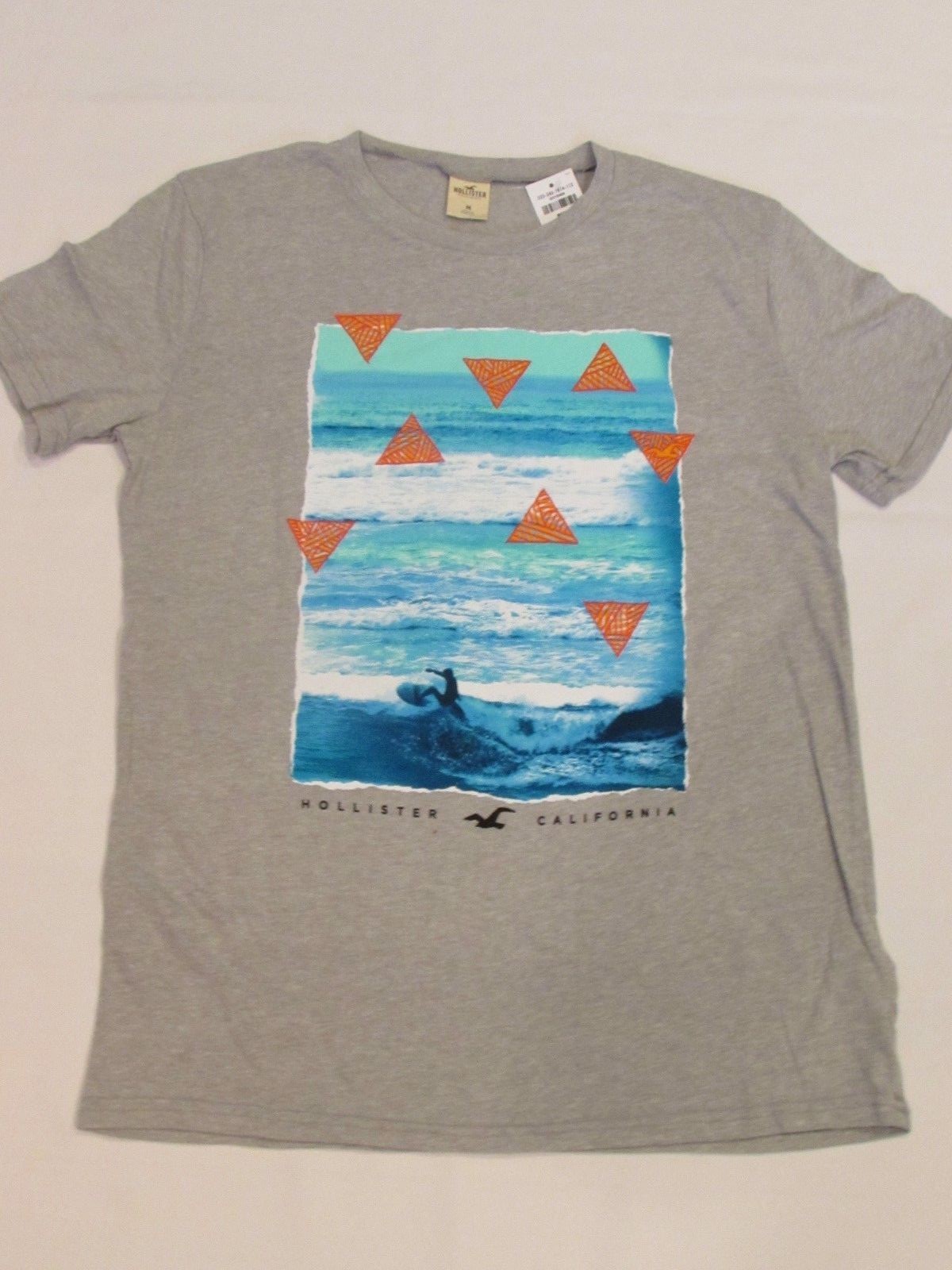 NEW MEN’S HOLLISTER CO. SHORT SLEEVE GRAPHIC T-SHIRT, GREY, PICK A SIZE