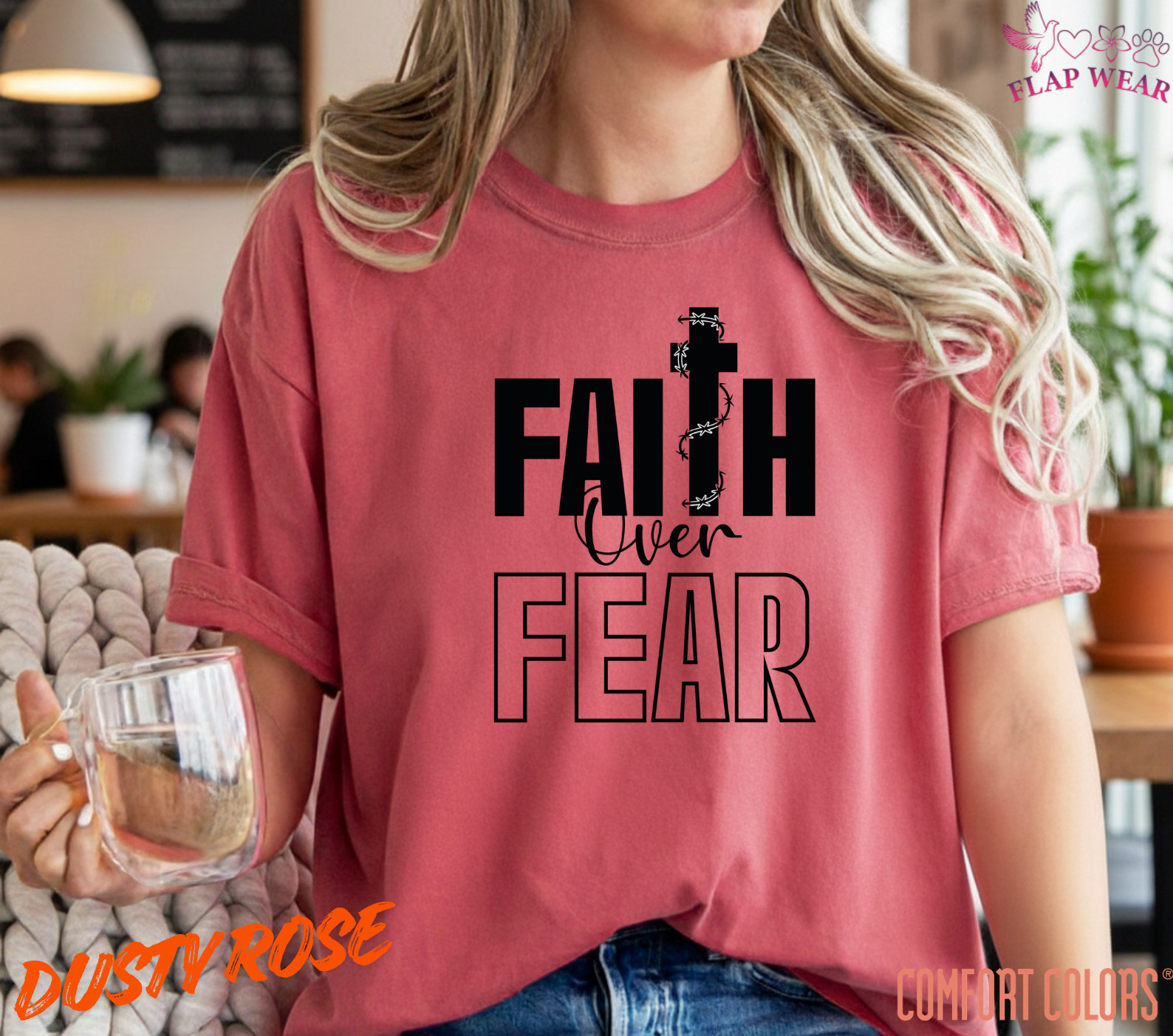 Unisex Faith Over Fear Christian T-Shirt, Men T shirt,Women T shirt Gift Religio
