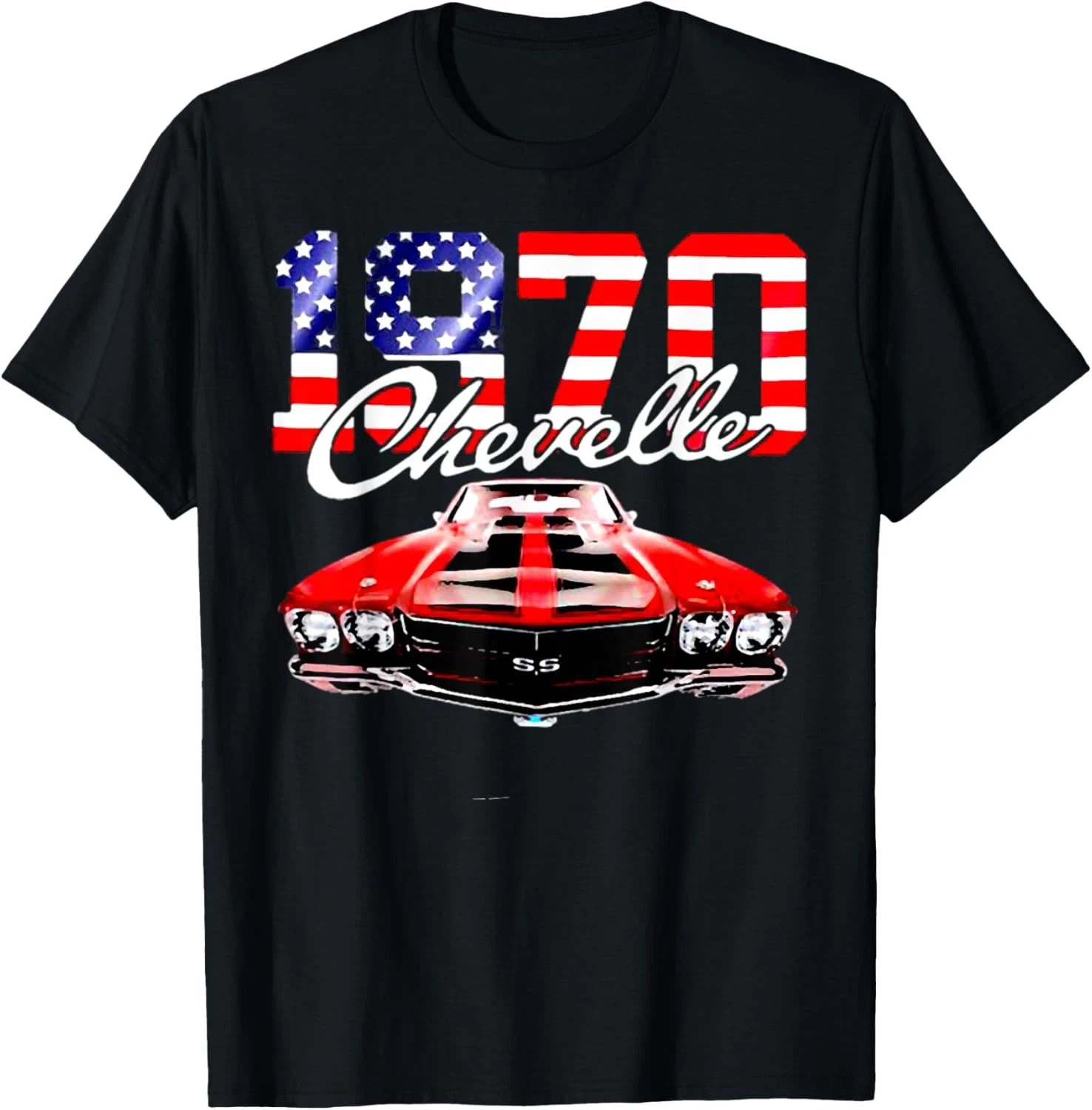1970 70 Chevelle SS Trending Chevys Muscle Red White Car T-Shirt S-5XL