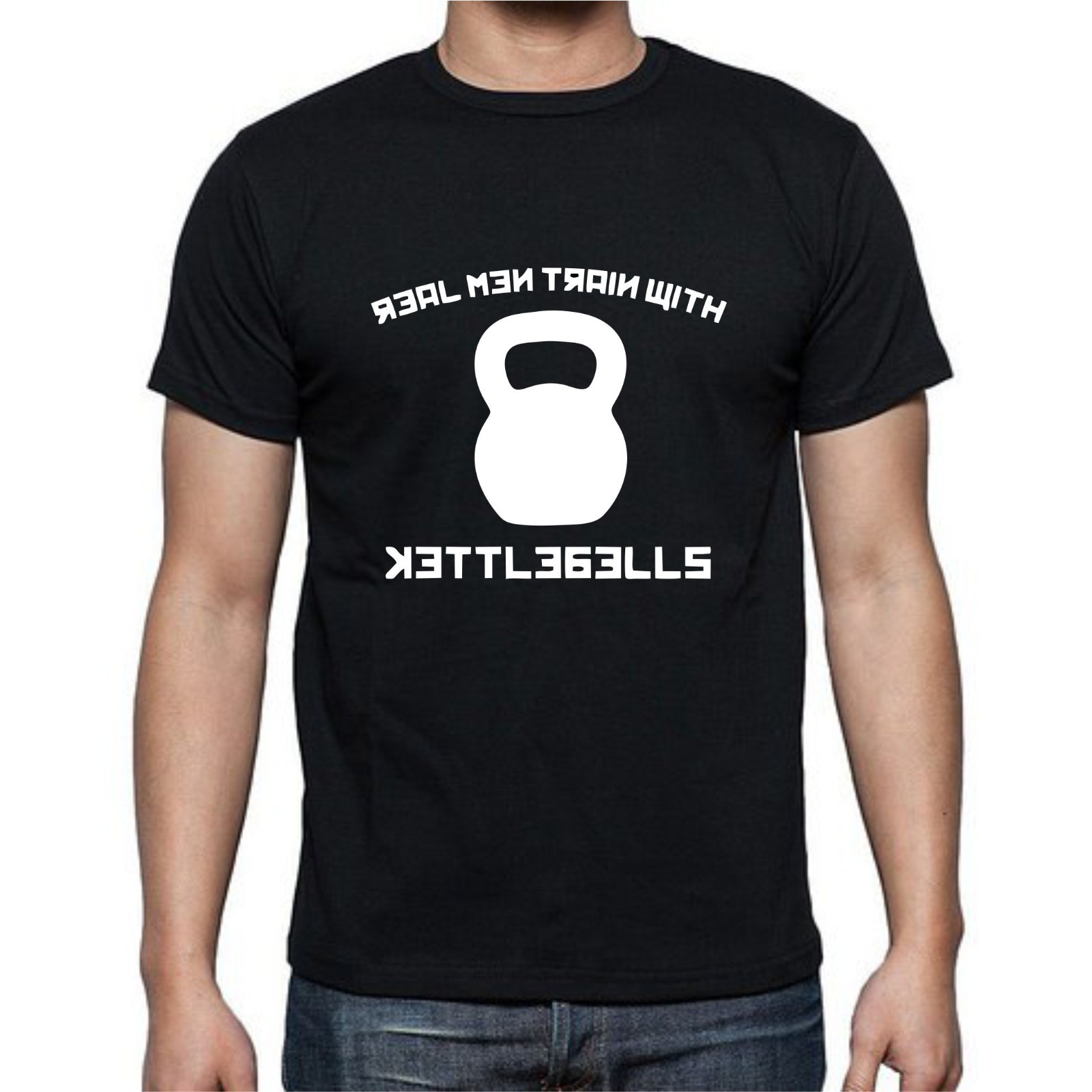 Real Men Train With Kettlebells Lift Weights T shirt tee