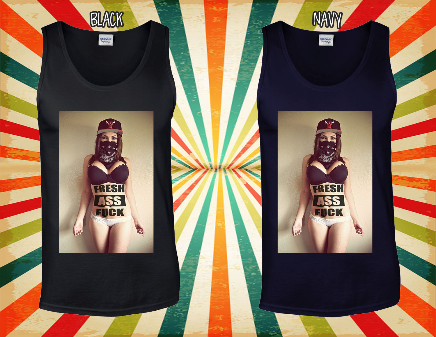 Sexy Bandana Gangster Girl Tattoo Men Women Vest Tank Top Unisex T Shirt 1301