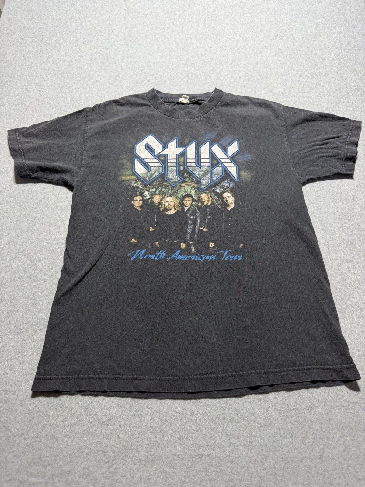 Styx Vintage North American Tour T-Shirt Black Size M Band Tee Rock & Roll