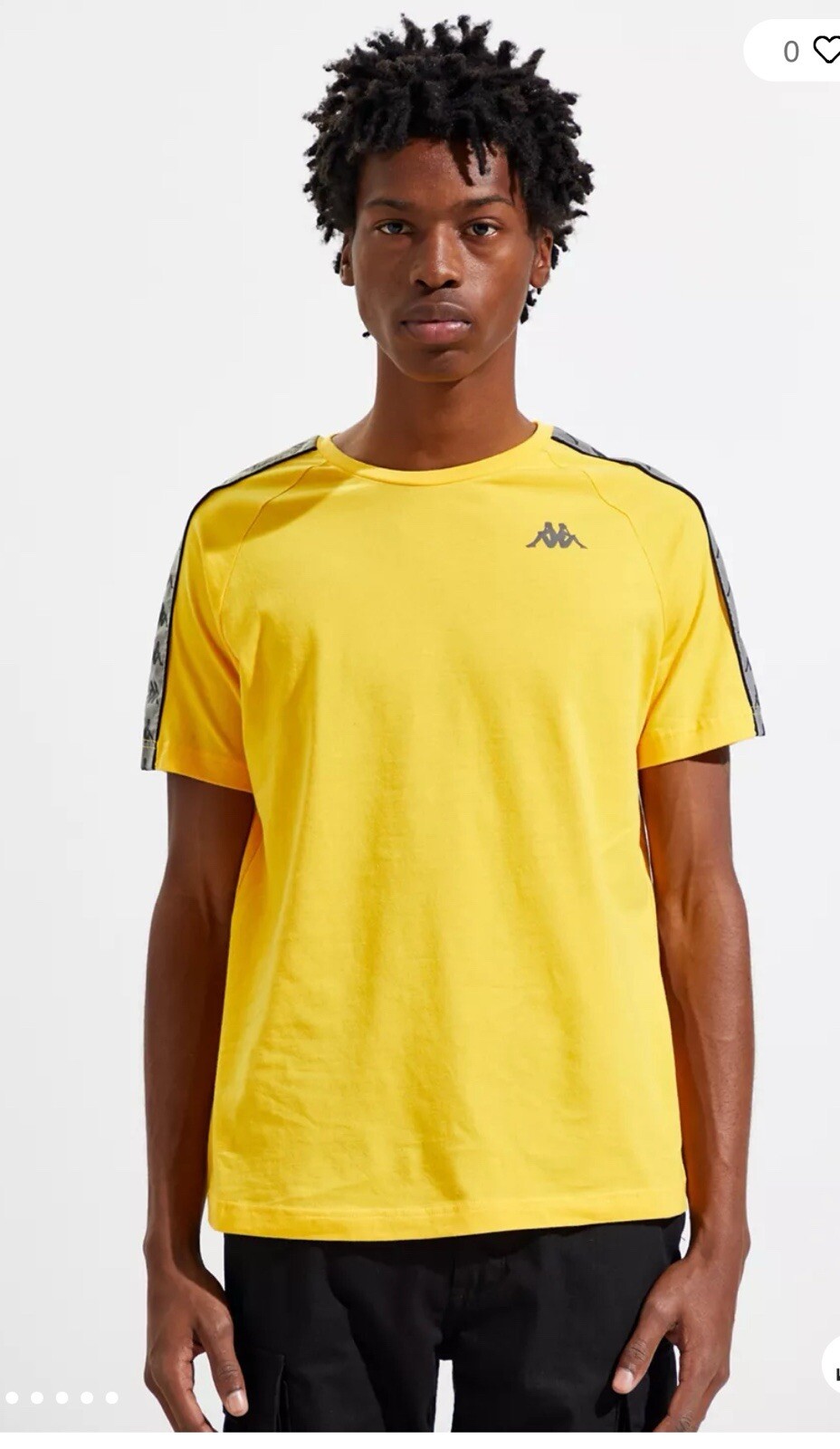 Kappa 222 Reflective Michael Tee Men’s Size L Short Sleeve T-shirt Yellow Logo