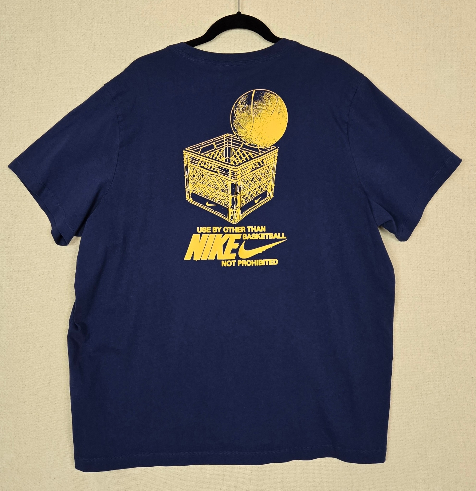 NIKE INC. « Basketball Crate » Mens Blue Cotton Short Sleeve T-Shirt size 2XL