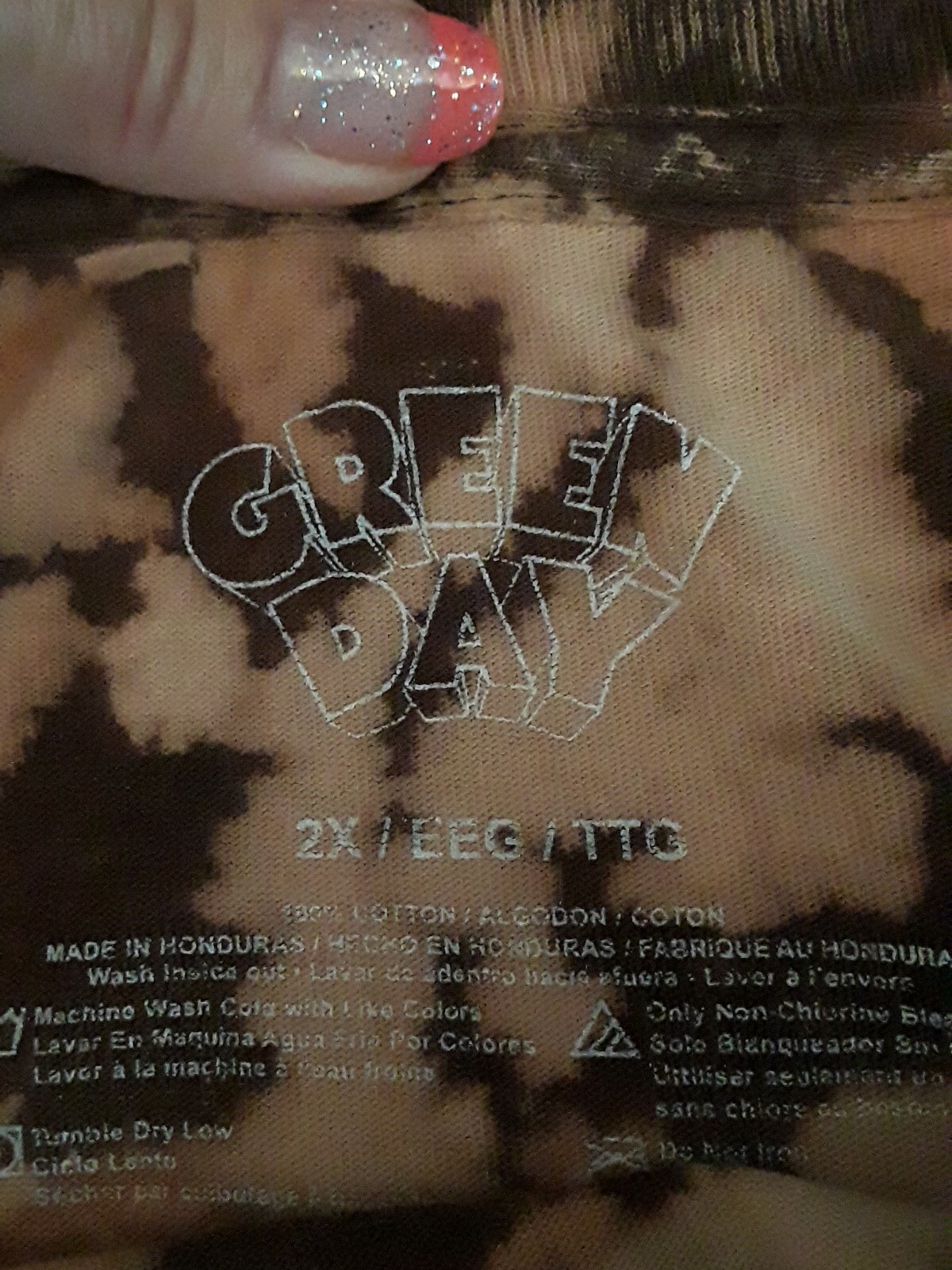 Green Day Mens Tie Dye Dookie Album T Shirt 2XL