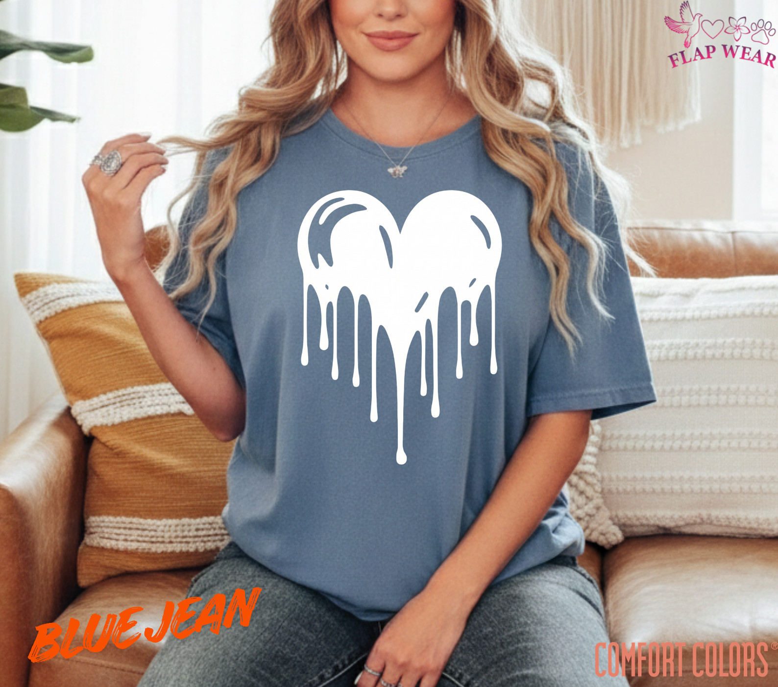 Unisex Dripping Heart Love T shirt Men T shirt Women valanity day Romantic