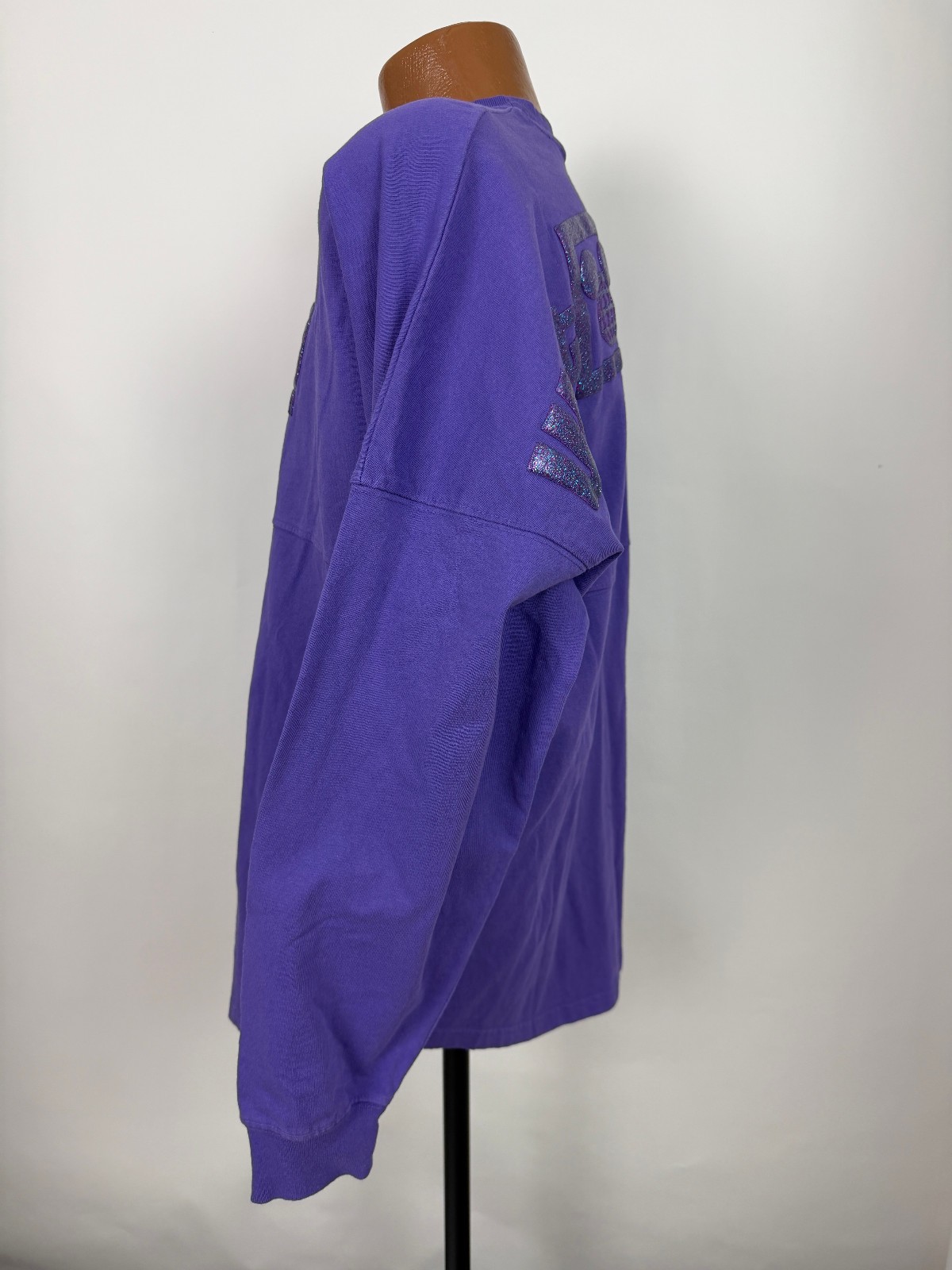 Walt Disney World Spirit Jersey Large Minimalist Mickey Glitter Spellout Purple