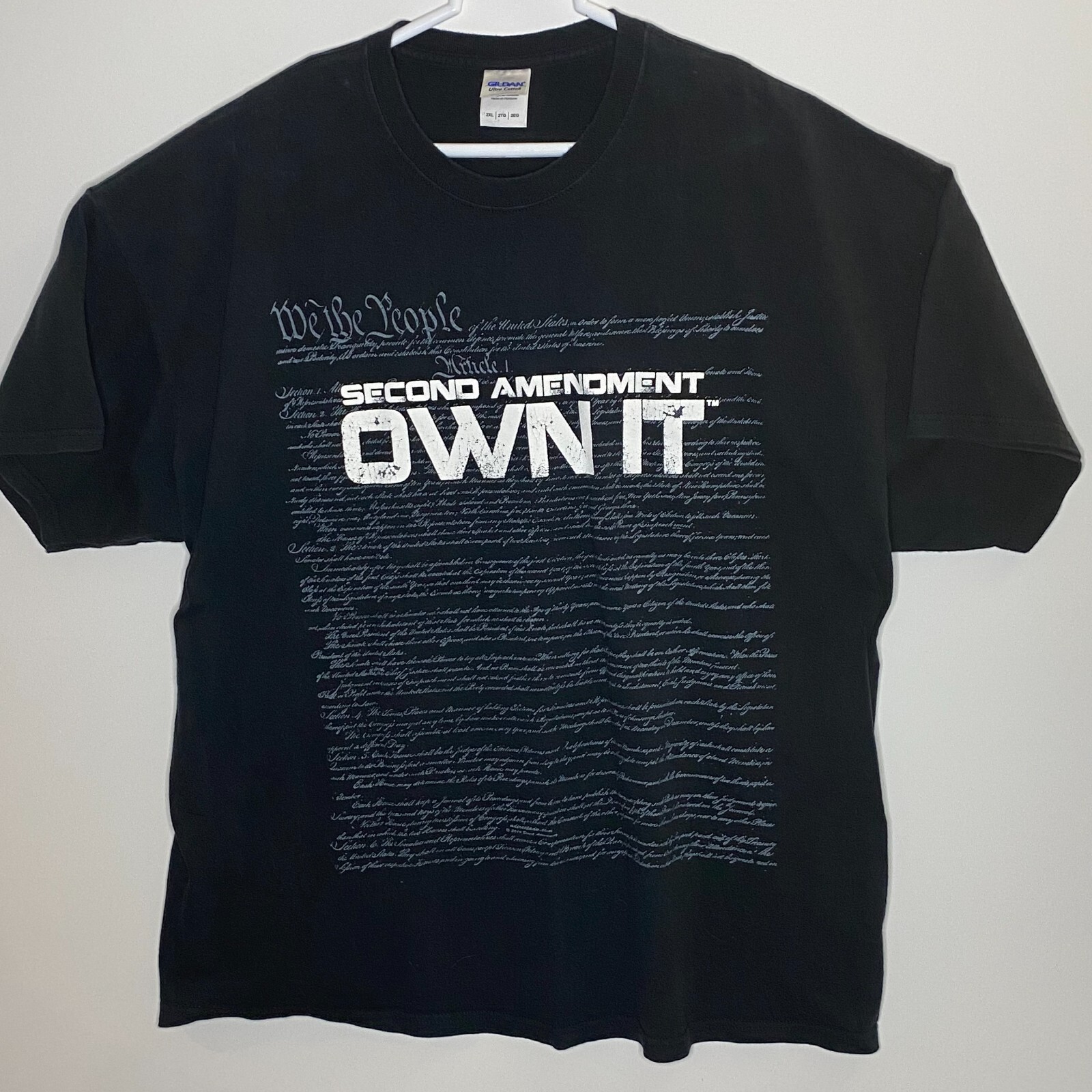 Second Amendment &lsquo;Own It&rsquo; Black Men&rsquo;s Short Sleeve Graphic T-shirt 2XL EUC
