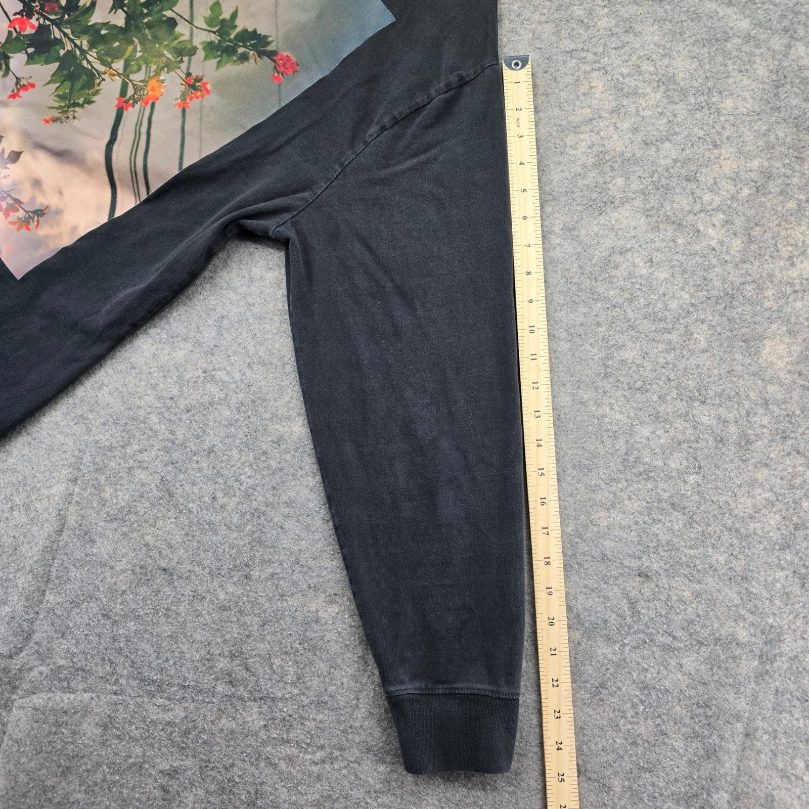 FEAR OF GOD ESSENTIALS Long Sleeve T Shirt Floral Photo Print Black Mens Medium