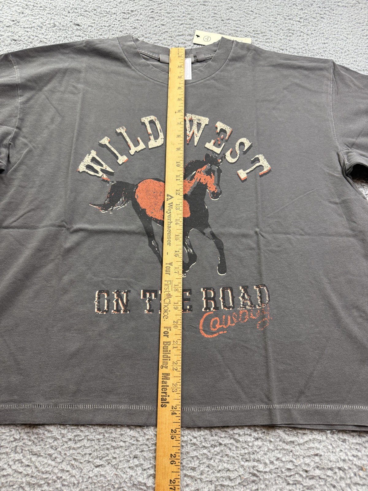 No Boundaries Shirt Mens Medium Wild West Cowboy Horse Graphic T-Shirt Tee Boxy