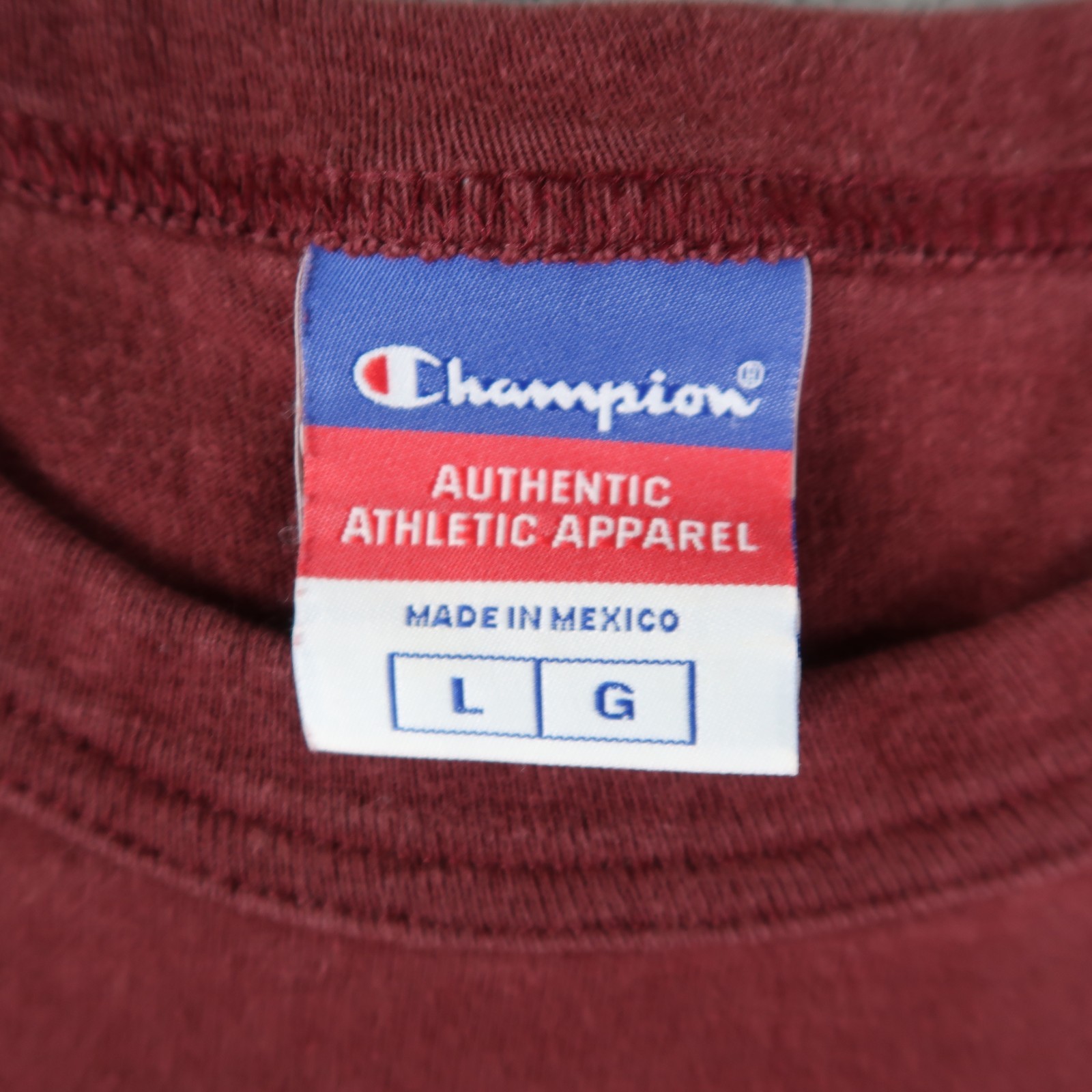 Champion Harvard Collegiate L Large Embroidered Burgundy T-Shirt University