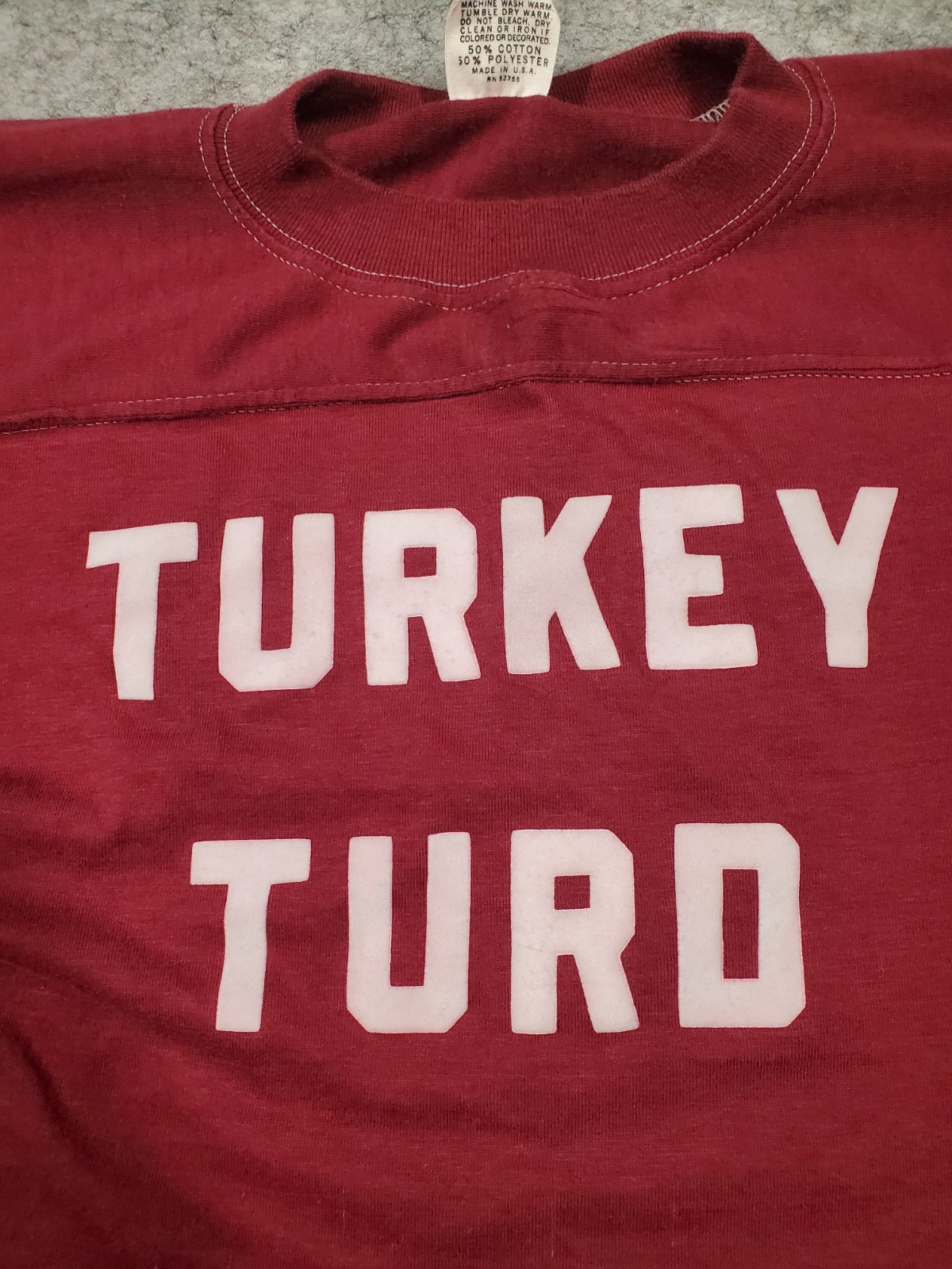 VTG 70s 80s USA Downerwear Mens Shirt Size Large « Turkey Turd » Short Skeeve