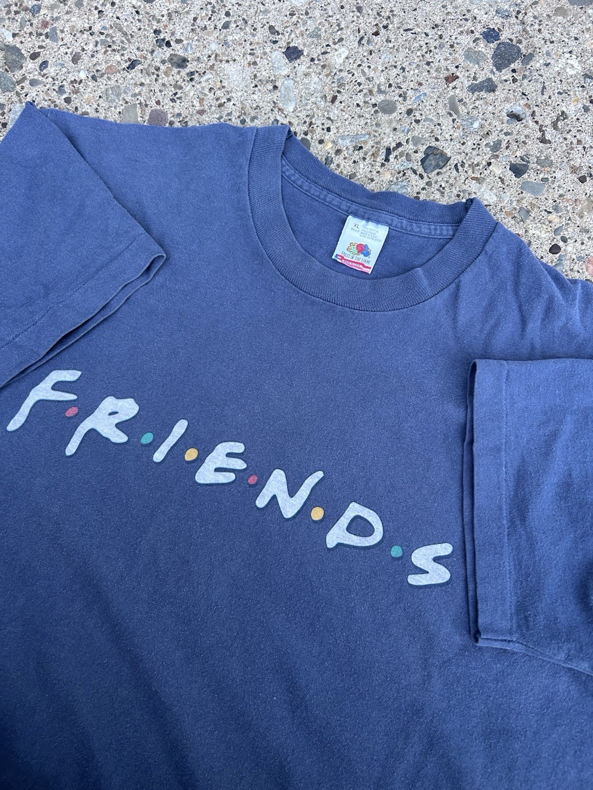 Vintage 90s FRIENDS Single Stitch TV Show Sitcom Promo Faded Blue T Shirt XL usa