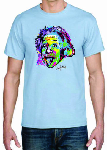 Adult DryBlend® T-Shirt – ( TECHINCOLOR COLORFUL NEON ALBERT EINSTEIN)