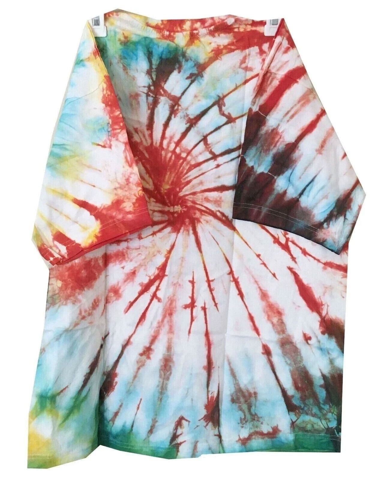 Ganesha Print Yoga T-Shirt Unisex Cotton Tie Dye Boho Summer Tee L 27&Prime;