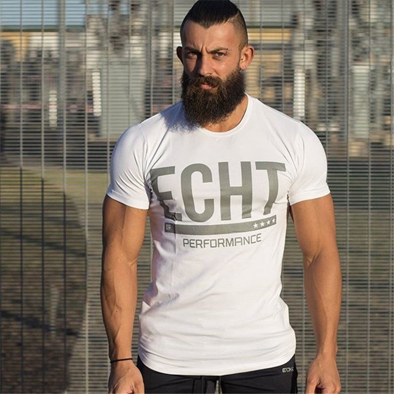 Men&rsquo;s Fitness Gym Muscle Training Basic Cotton Bodybuilding T-shirt Tee