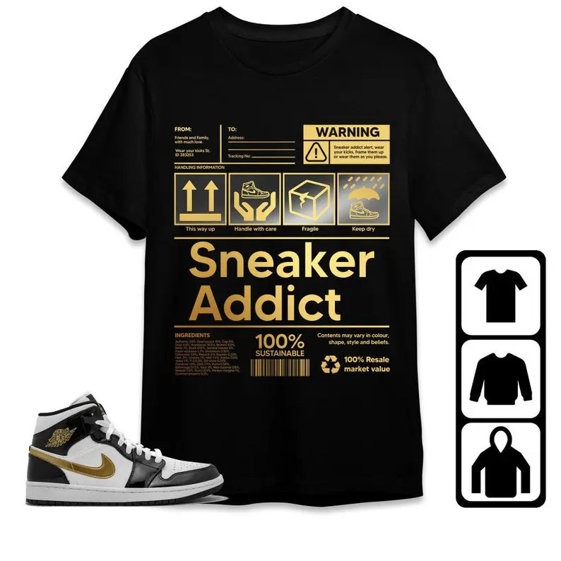 SE Black Gold Unisex Shirt, Sneaker Addict, Shirt To Match Sneak Graphic T shirt
