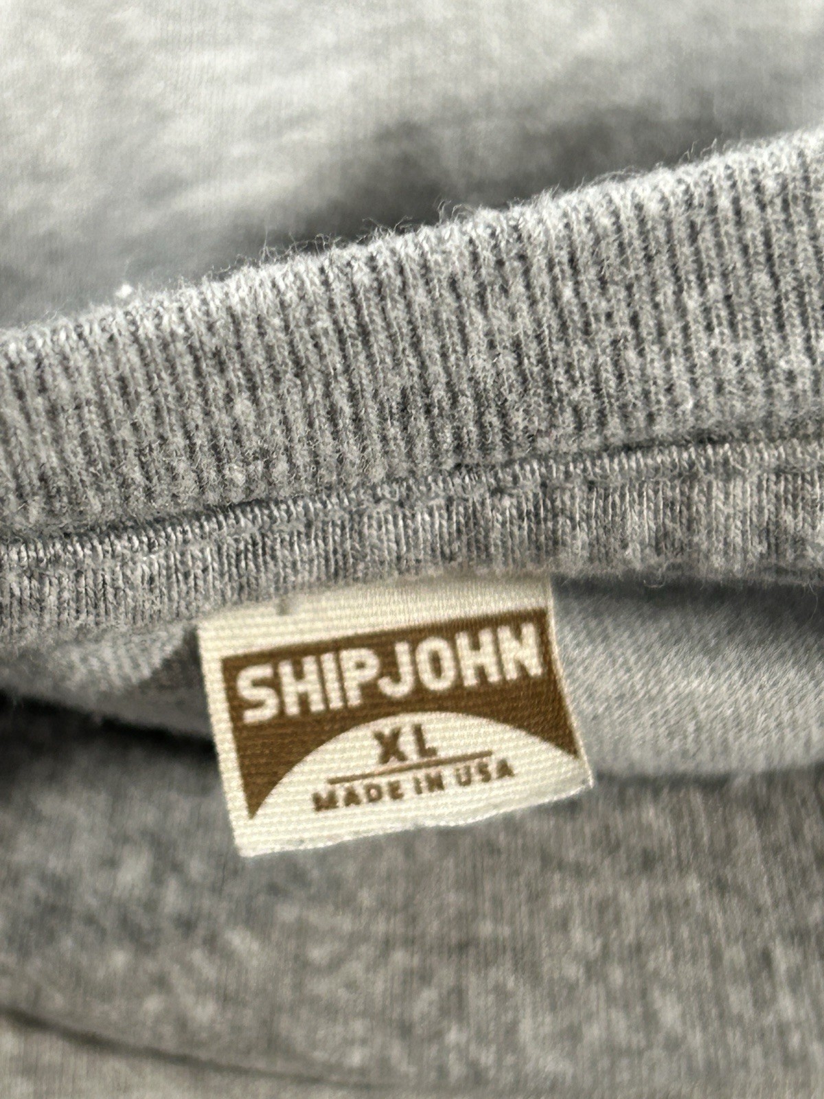 Ship John Shirt Mens Extra Large Grey Short Sleeve Pocket Tee Made in USA