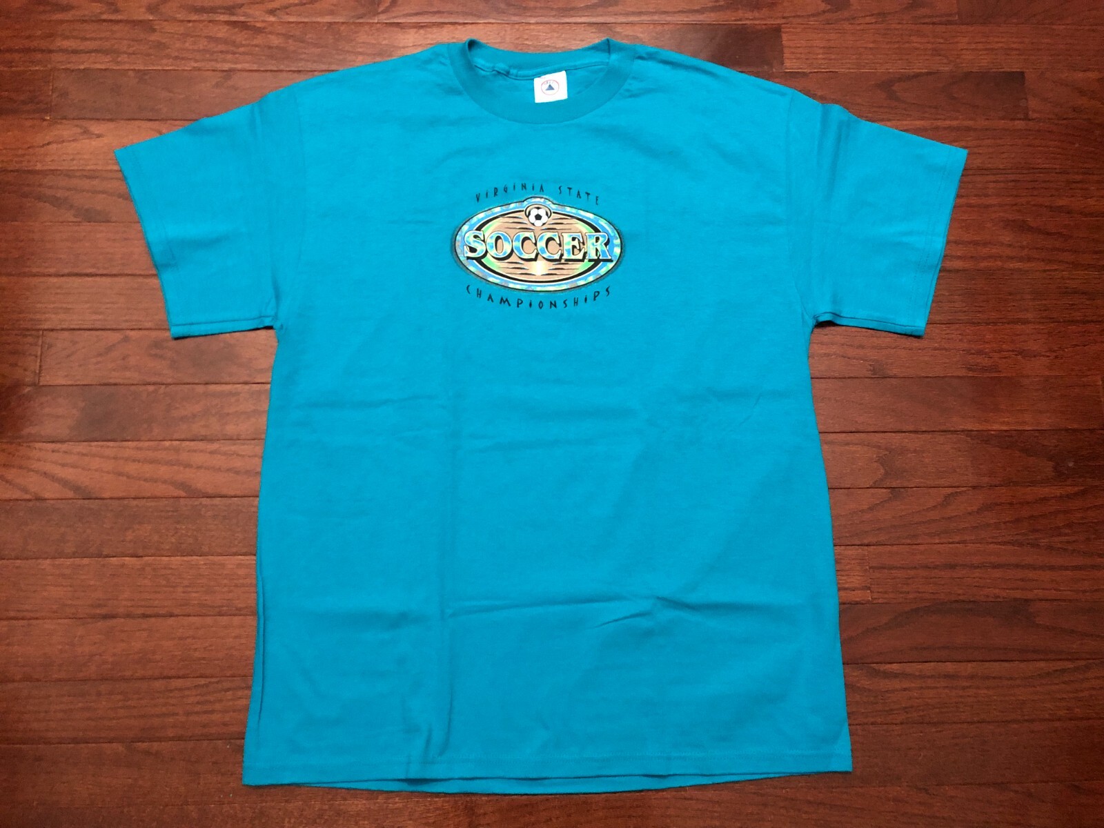 1999 VIRGINIA STATE SOCCER CHAMPIONSHIPS T SHIRT MENS LARGE BLUE VINTAGE 90&rsquo;s e