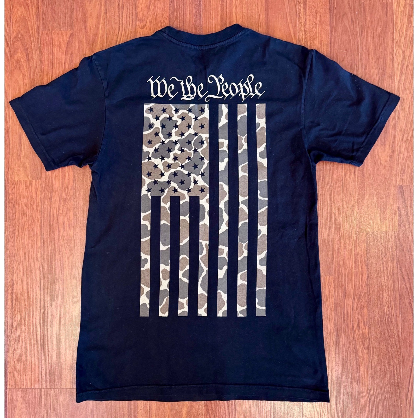 Howitzer We The People Camo Flag T-Shirt Mens Small Black Patriotic Graphic Tee