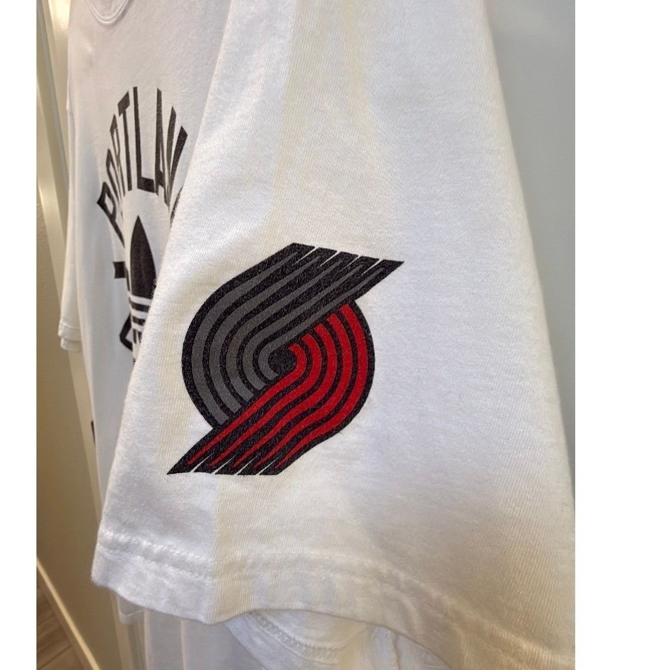 Adidas Originals Portland Trail Blazers Graphic T Mens XL White Trefoil Logo Tee